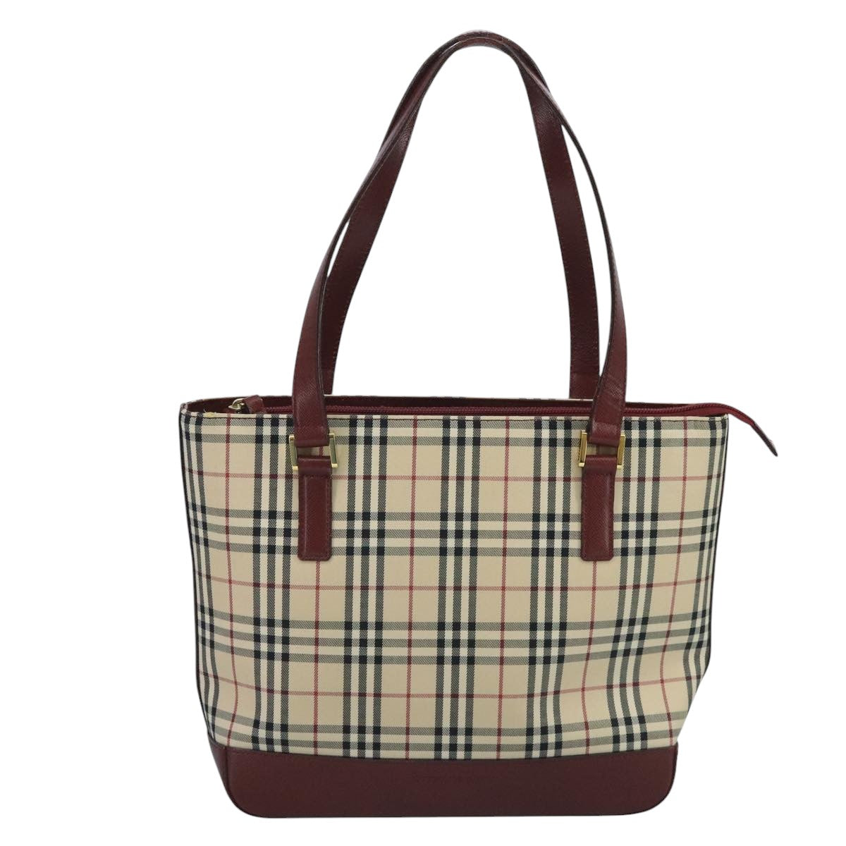 Burberry Nova Check Beige Canvas Tote Bag (Pre-Owned)