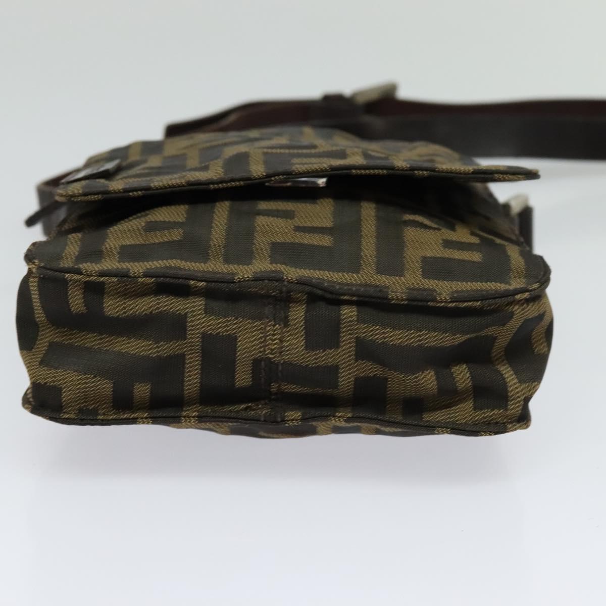 Fendi Zucca Brown Canvas Shoulder Bag (Pre-Owned)