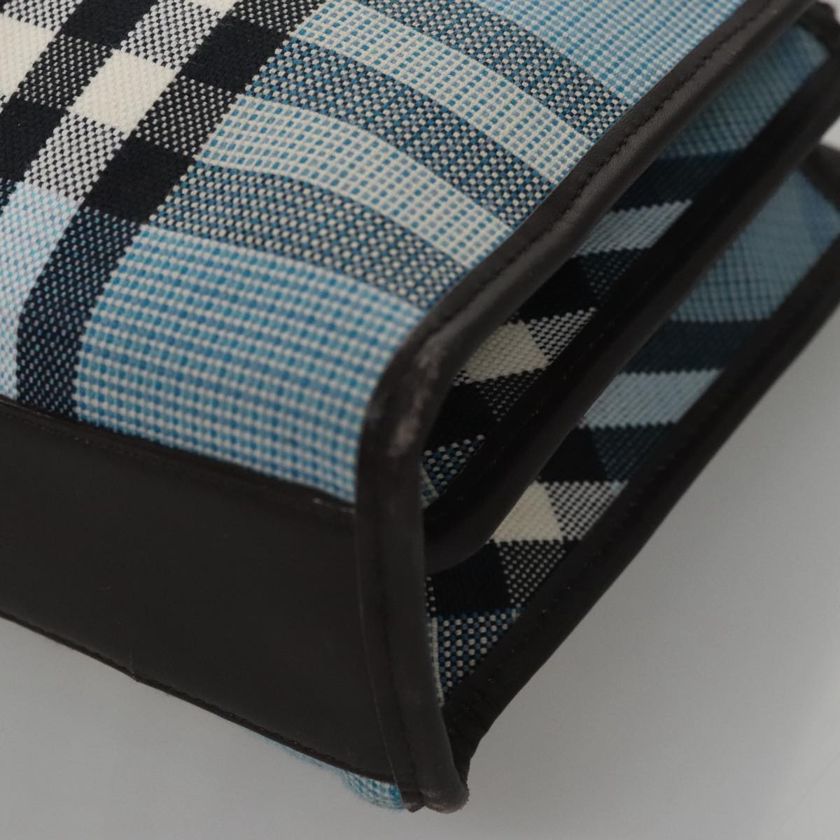Burberry Nova Check Blue Canvas Handbag (Pre-Owned)