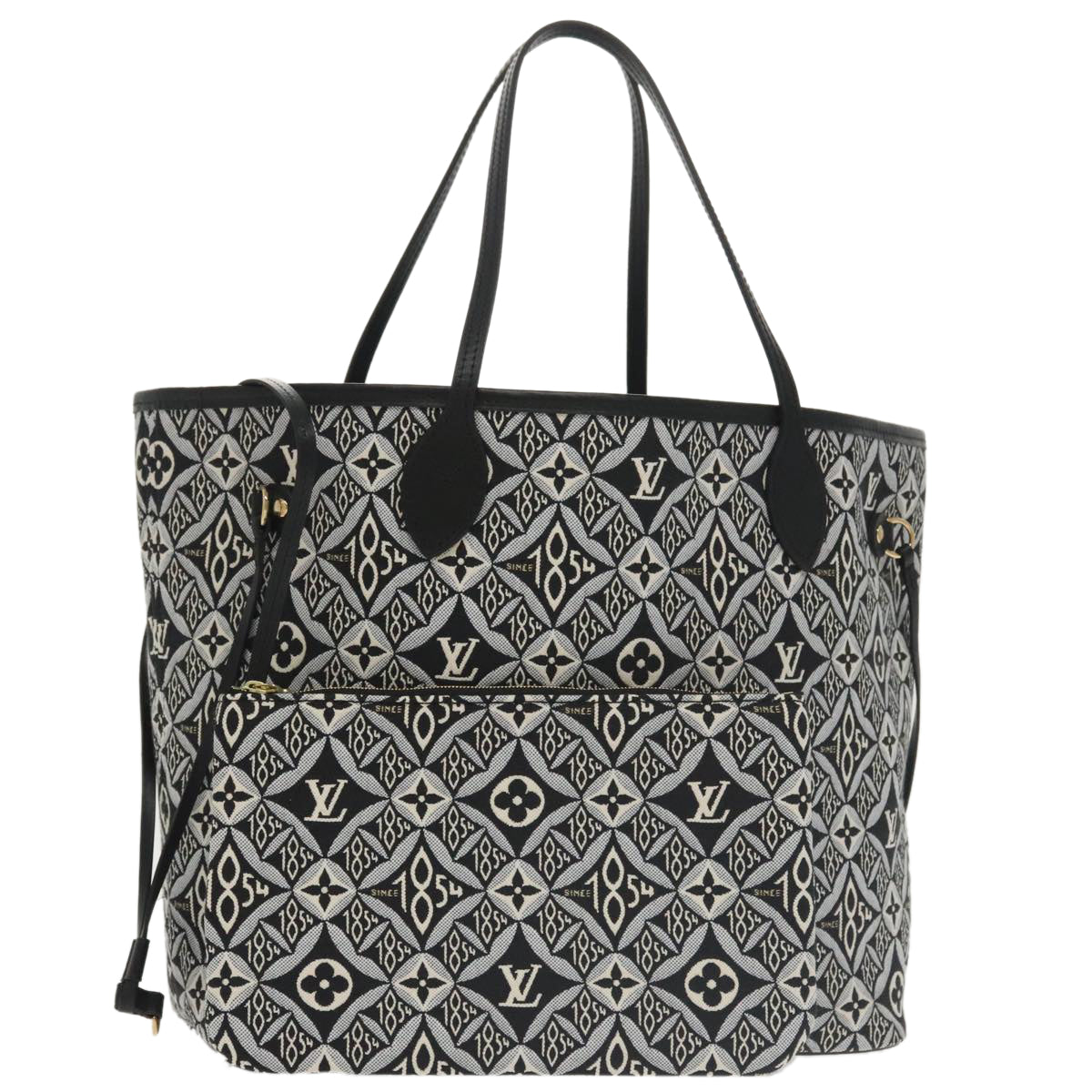 Louis Vuitton Neverfull Black Canvas Tote Bag (Pre-Owned)