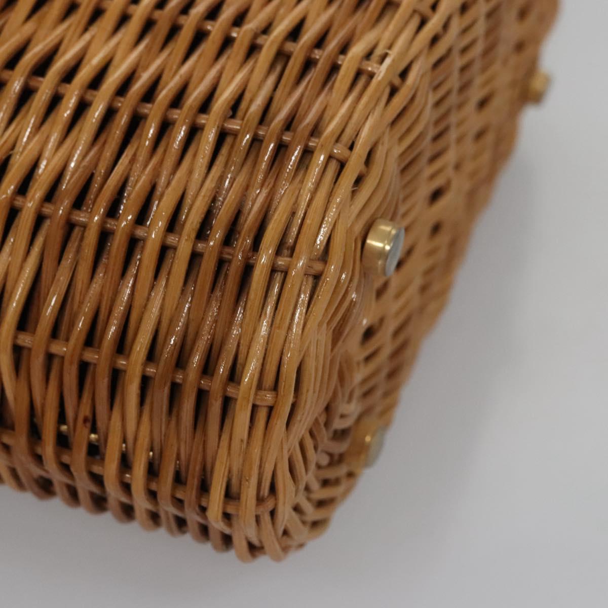 Salvatore Ferragamo Gancini Brown Wicker Handbag (Pre-Owned)