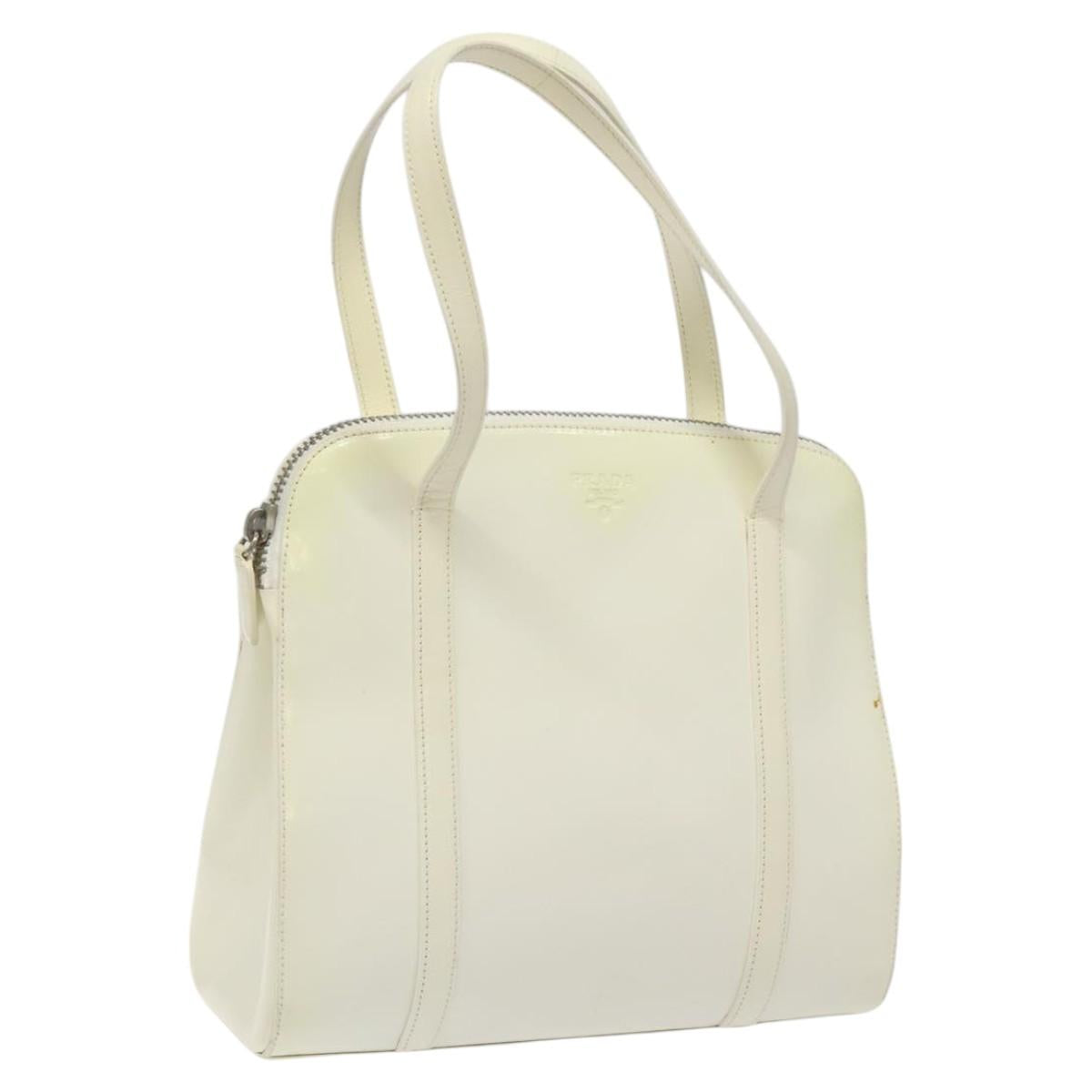 Prada White Patent Leather Handbag (Pre-Owned)