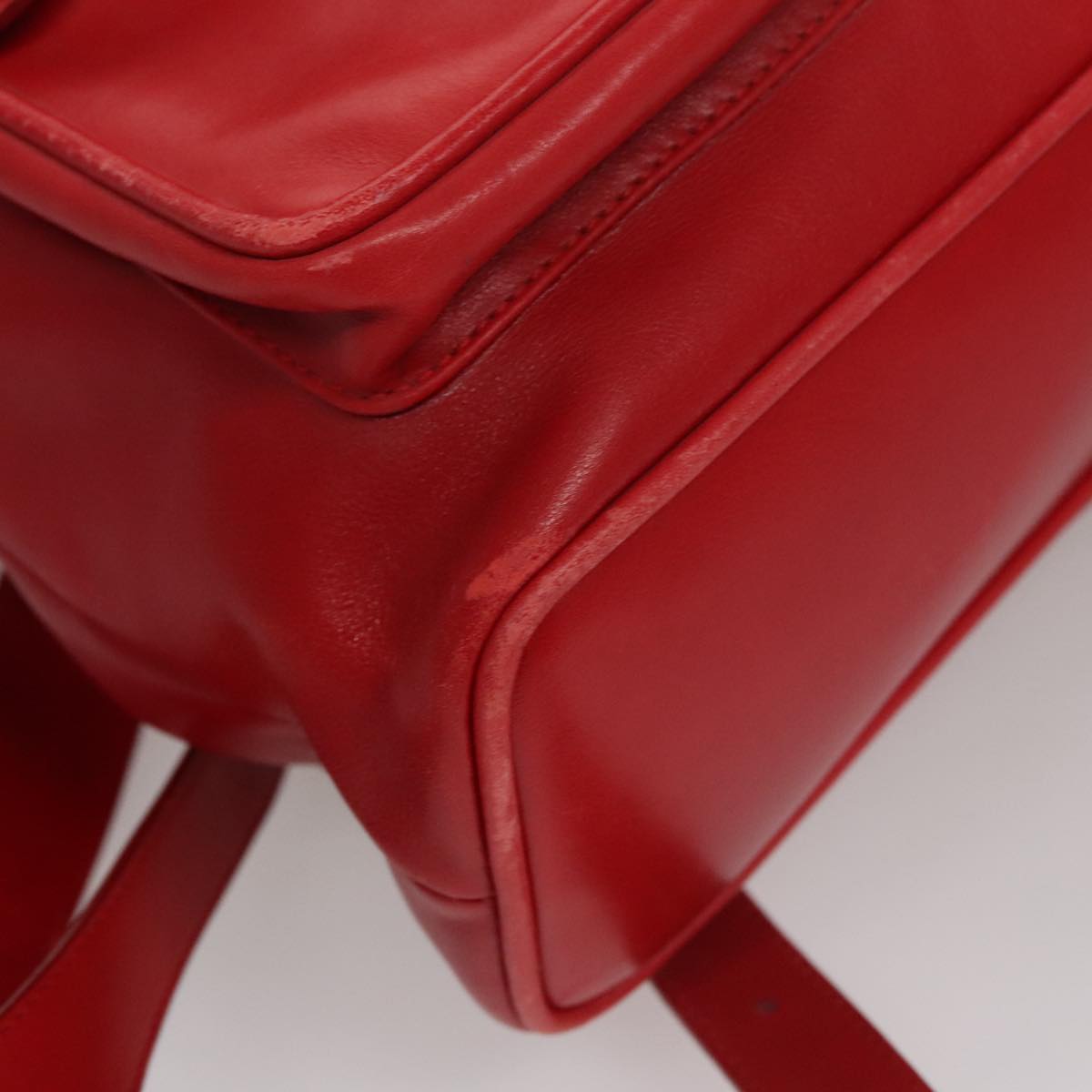 Gucci Bamboo Red Leather Backpack Bag (Pre-Owned)