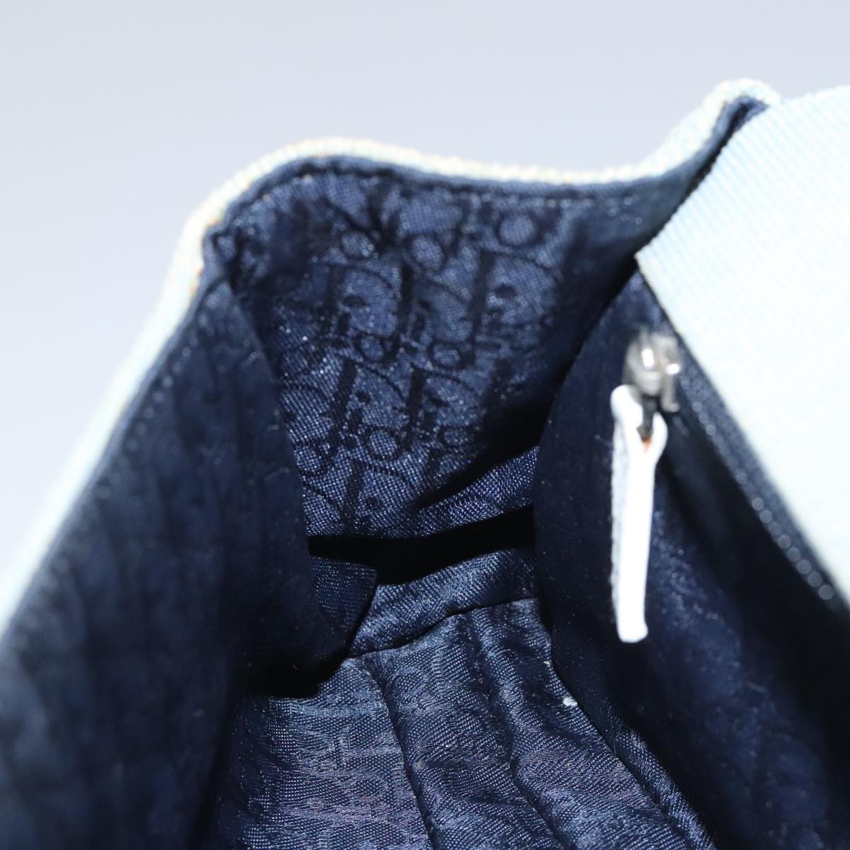 Dior Trotter Blue Canvas Shoulder Bag (Pre-Owned)