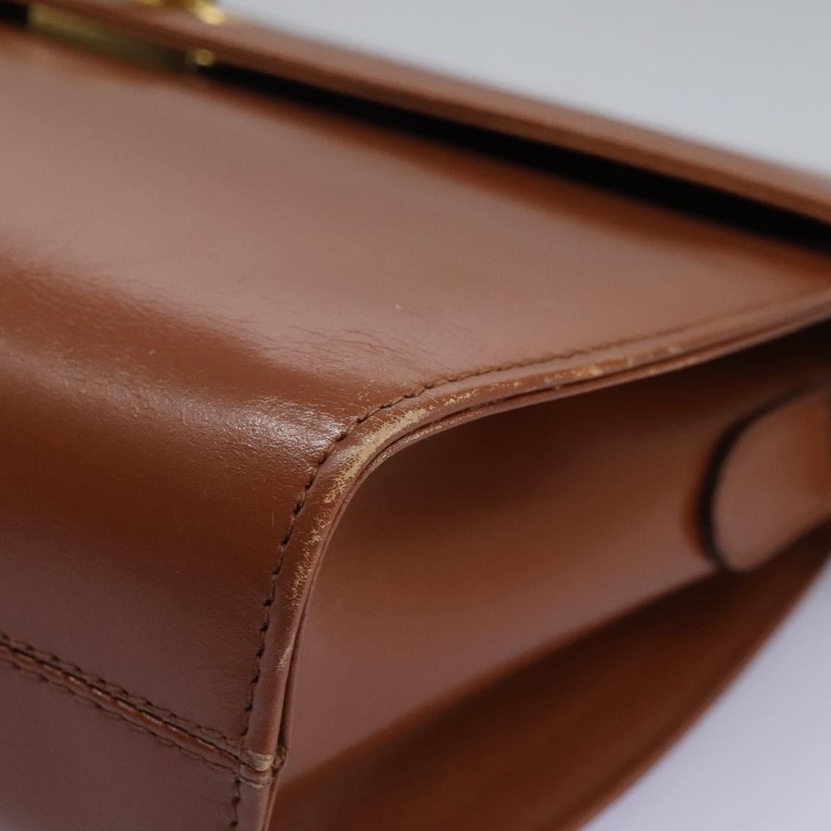 Salvatore Ferragamo Gancini Brown Leather Shoulder Bag (Pre-Owned)