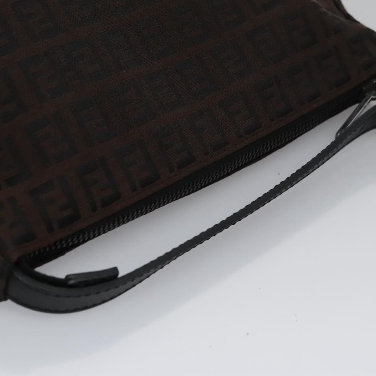 Fendi Zucchino Brown Canvas Clutch Bag (Pre-Owned)