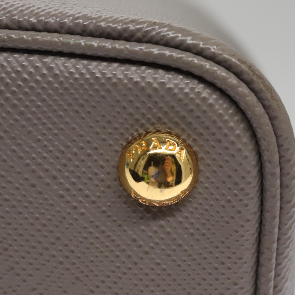 Prada Double Grey Leather Handbag (Pre-Owned)