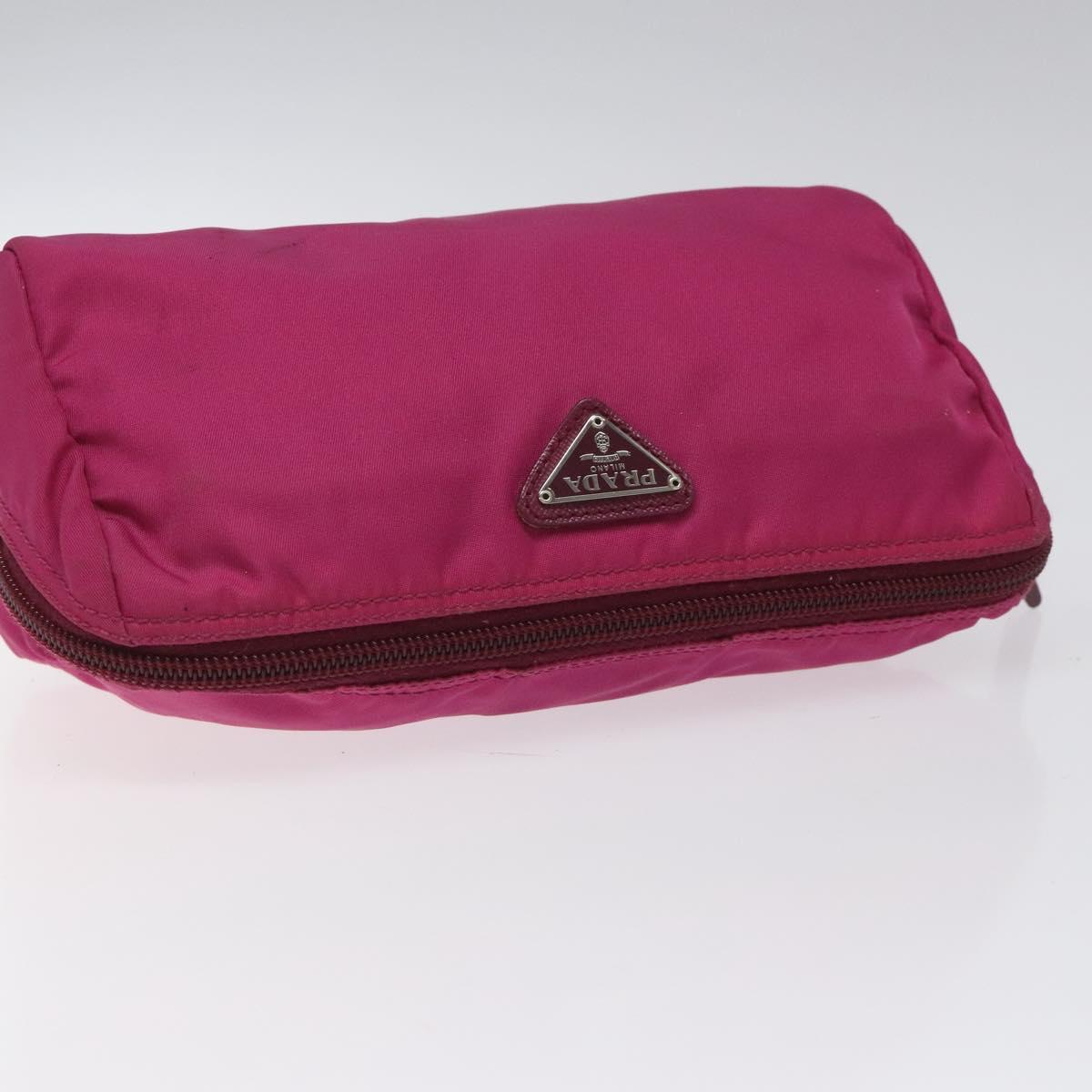 Prada Cosmetic Pouch Pink Synthetic Clutch Bag (Pre-Owned)