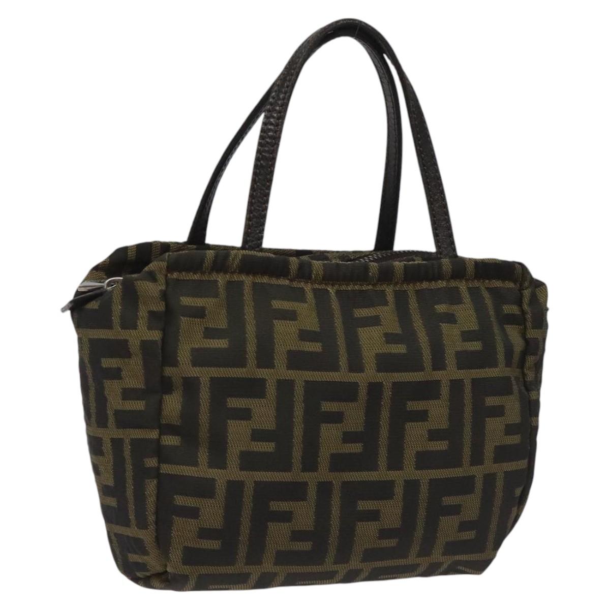 Fendi Zucca Brown Canvas Handbag (Pre-Owned)
