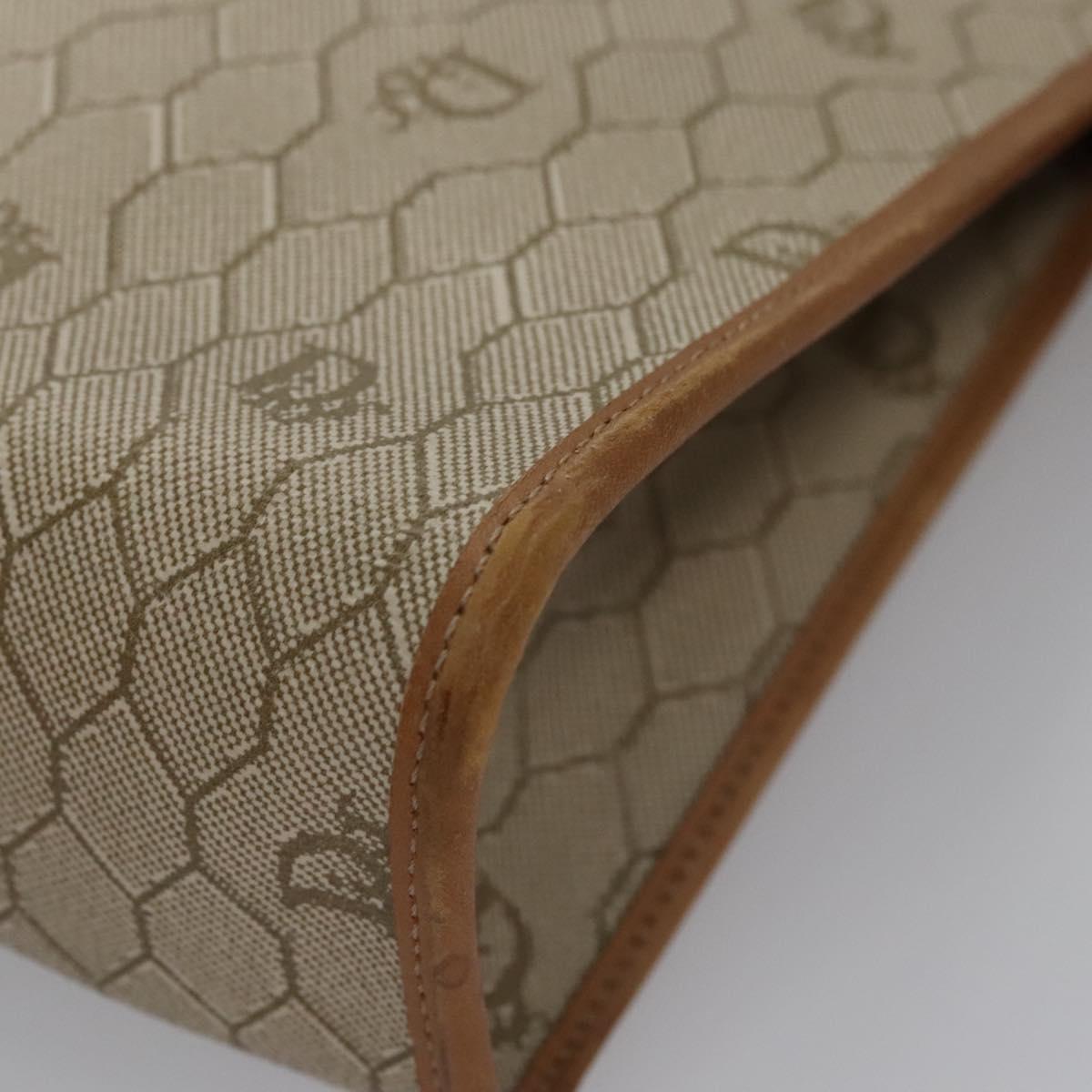 Dior Honeycomb Beige Canvas Clutch Bag (Pre-Owned)