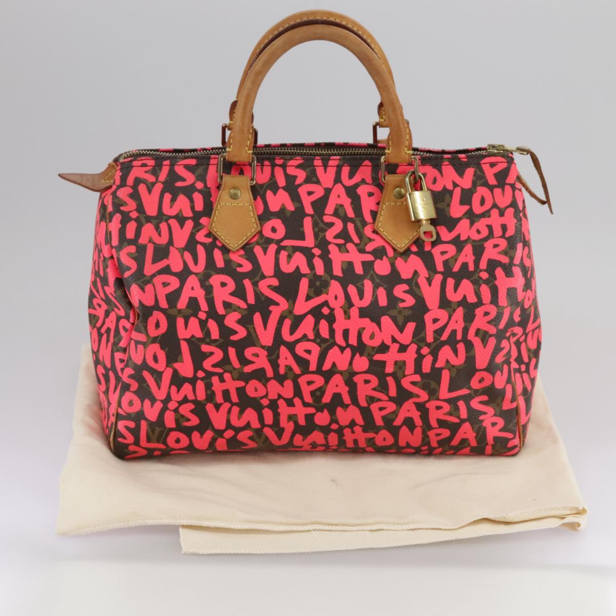 Louis Vuitton Speedy 30 Red Canvas Handbag (Pre-Owned)