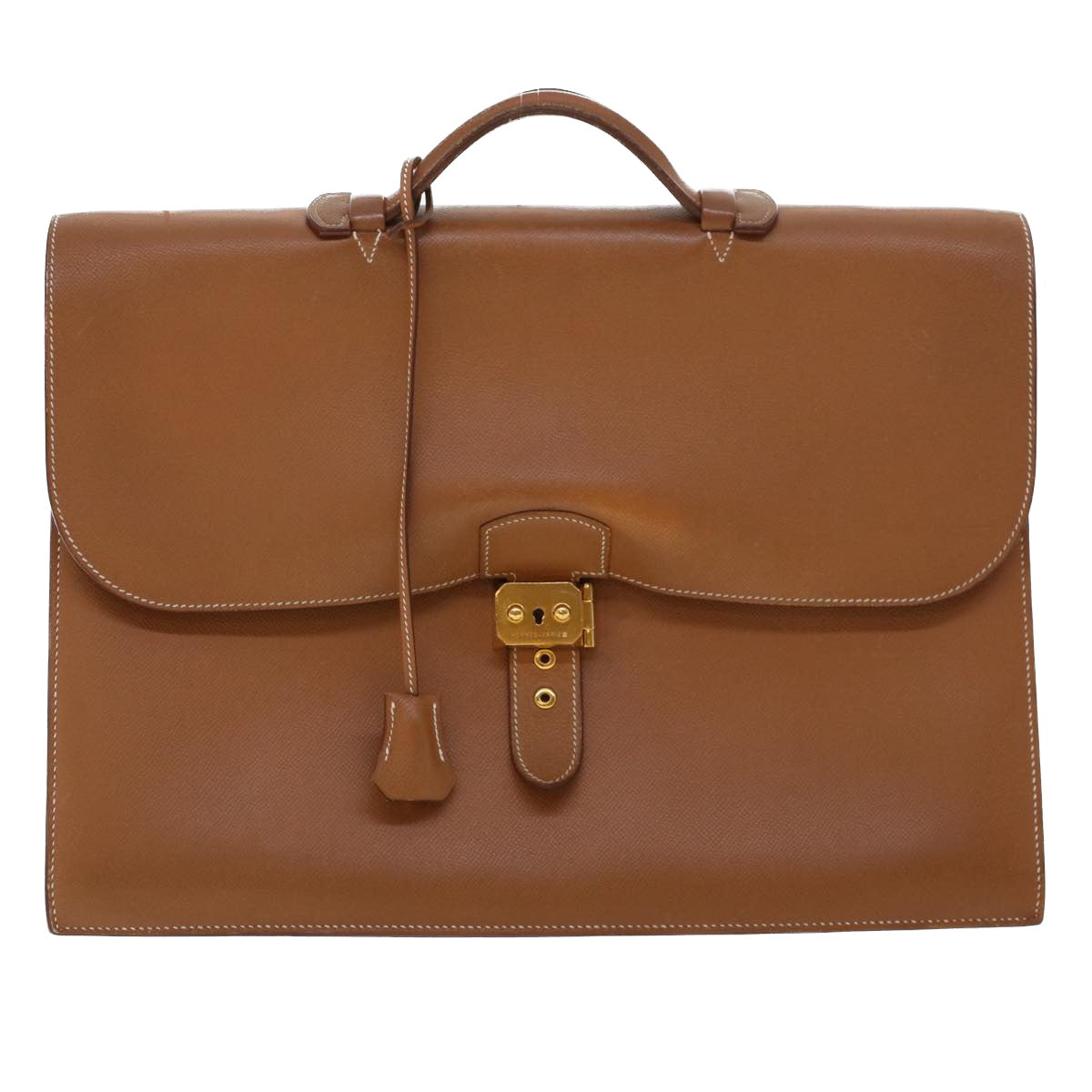Hermès -- Brown Leather Briefcase Bag (Pre-Owned)