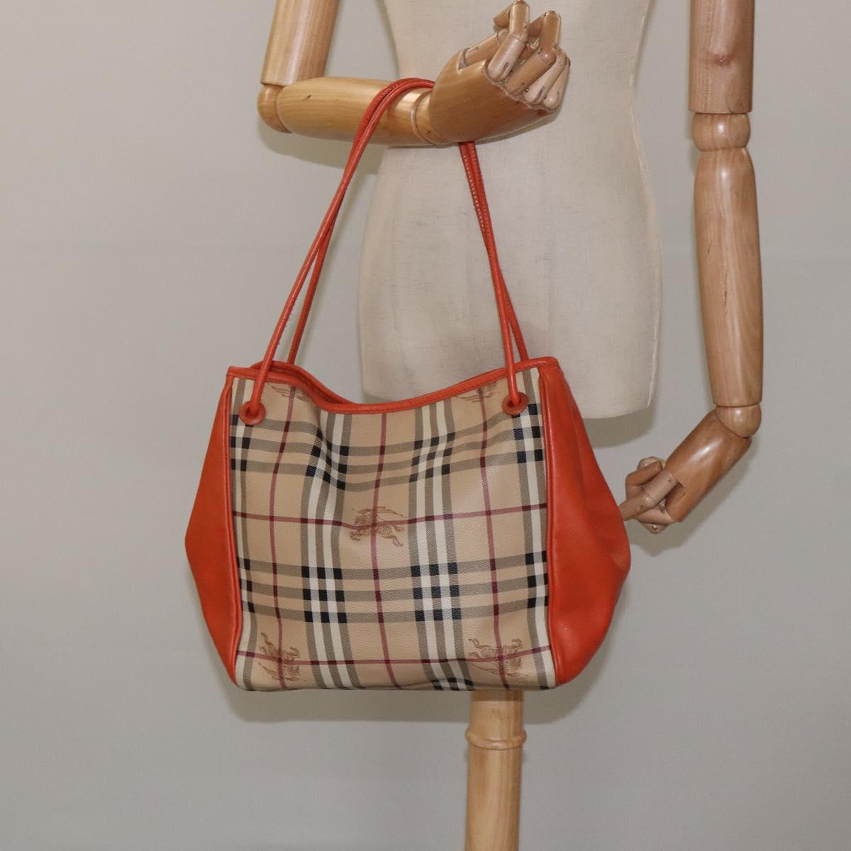 Burberry Nova Check Beige Canvas Tote Bag (Pre-Owned)