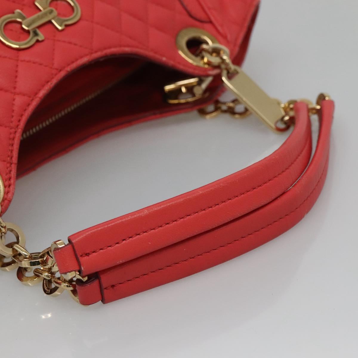 Salvatore Ferragamo Gancini Pink Leather Shoulder Bag (Pre-Owned)