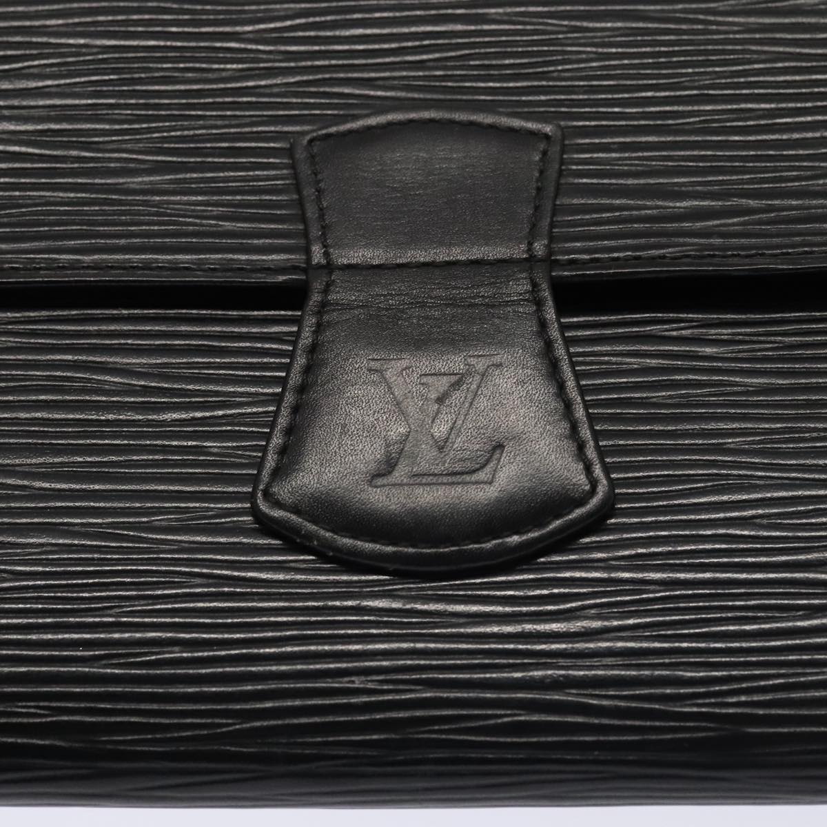 Louis Vuitton Rouleau Black Leather Clutch Bag (Pre-Owned)