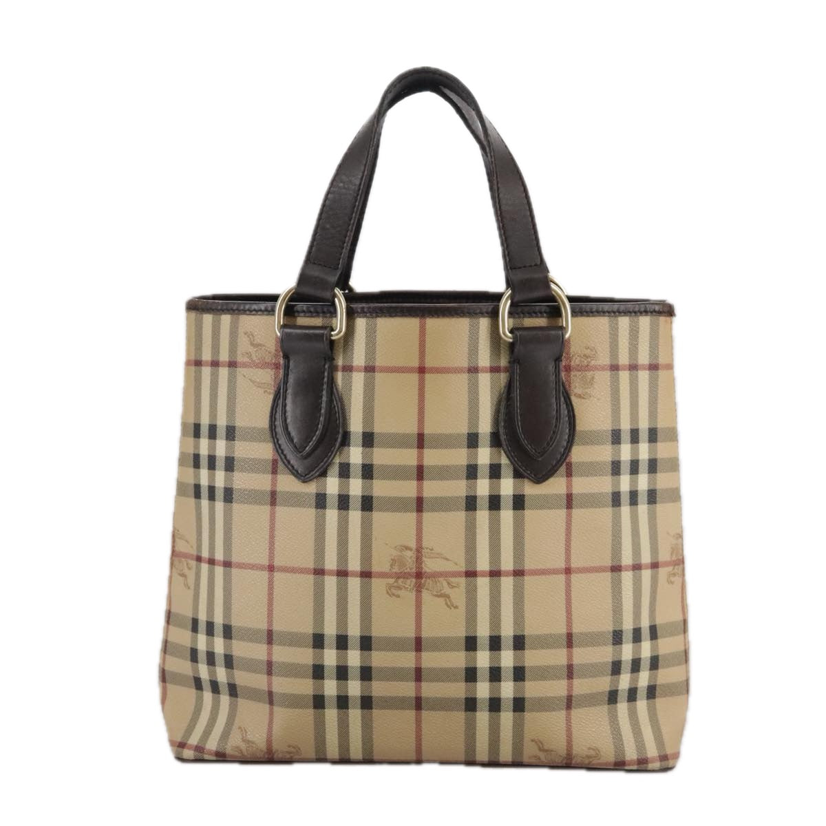 Burberry Haymarket Beige Canvas Tote Bag (Pre-Owned)
