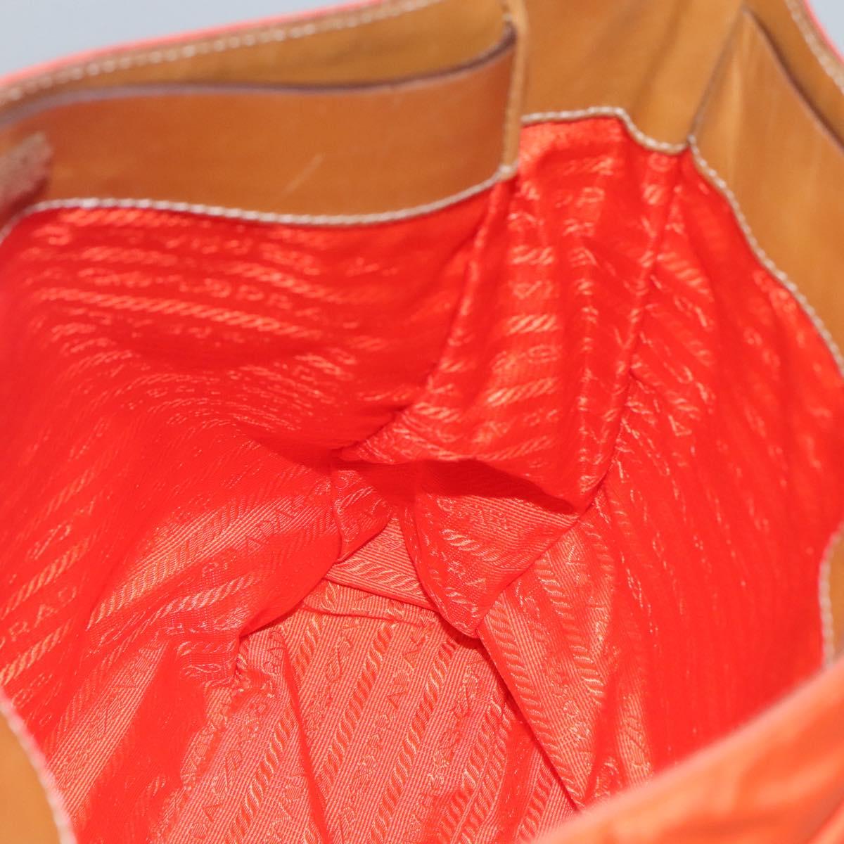 Prada Re-Nylon Orange Synthetic Shoulder Bag (Pre-Owned)