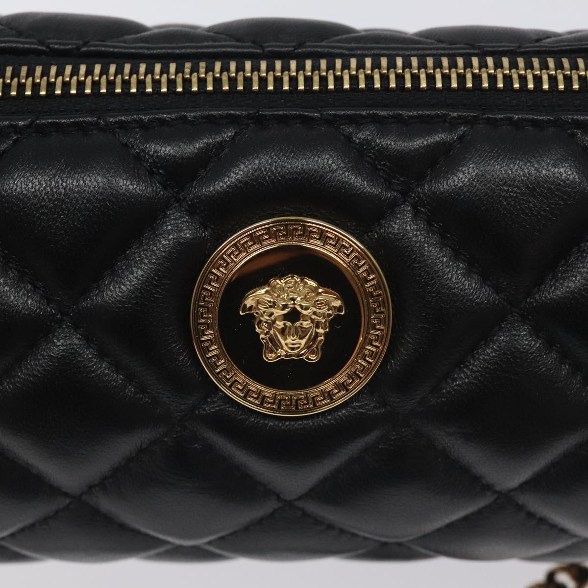 Versace Medusa Black Leather Shoulder Bag (Pre-Owned)
