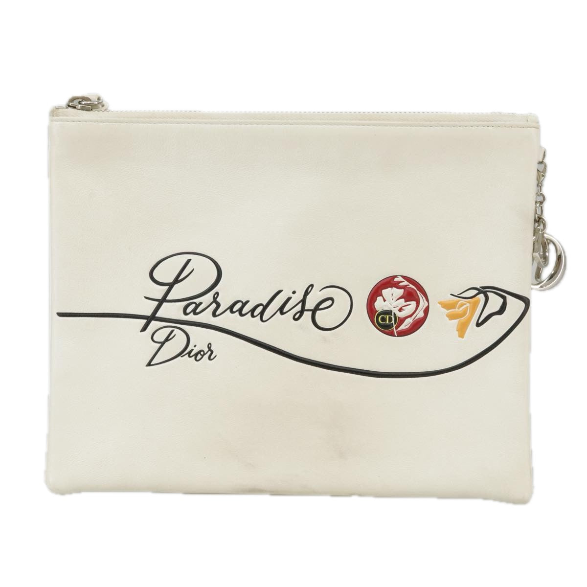 Dior Paradise White Leather Clutch Bag (Pre-Owned)