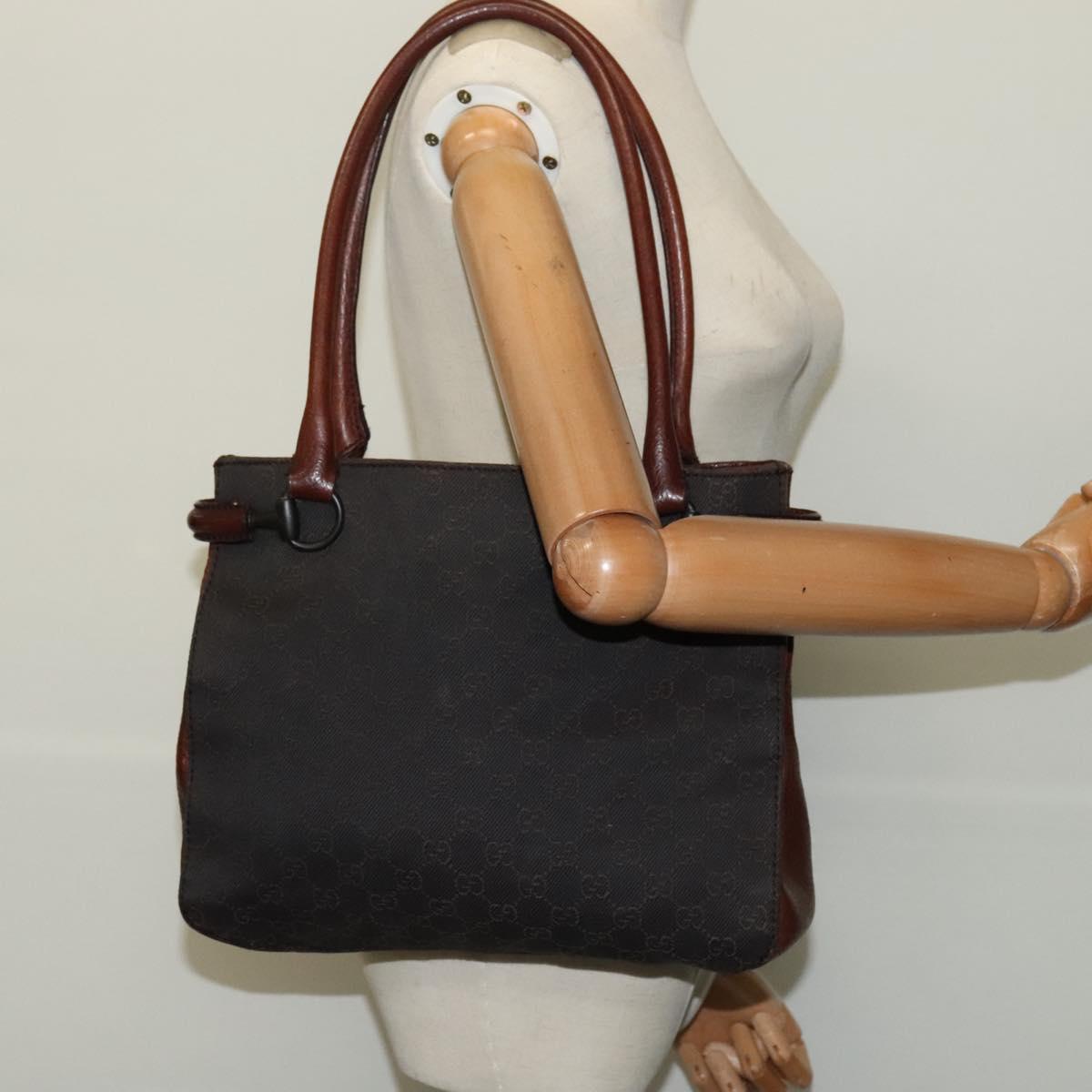 Gucci Horsebit Brown Canvas Tote Bag (Pre-Owned)