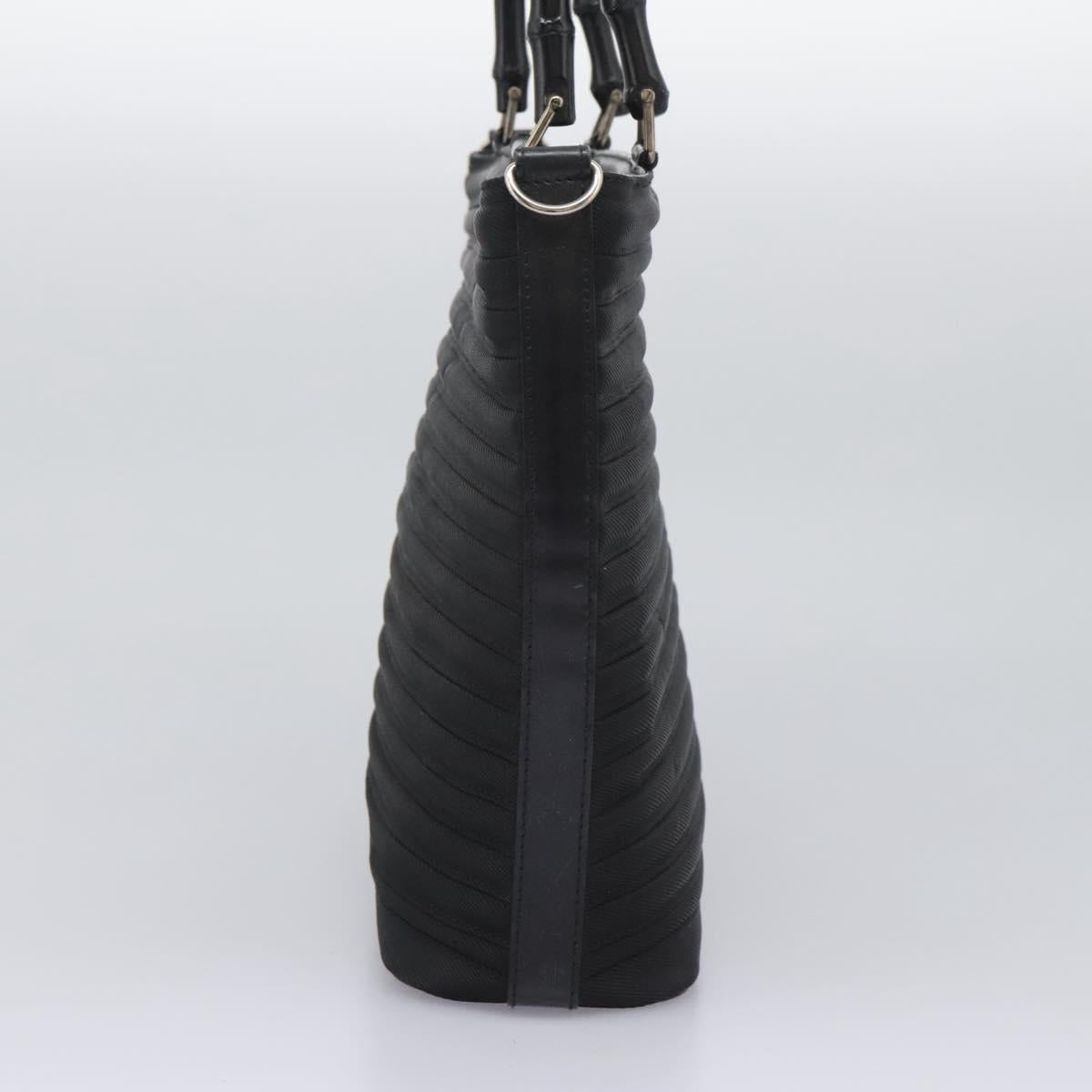 Gucci Bamboo Black Canvas Handbag (Pre-Owned)