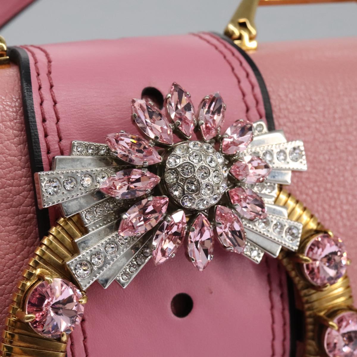 Miu Miu Madras Pink Leather Shoulder Bag (Pre-Owned)