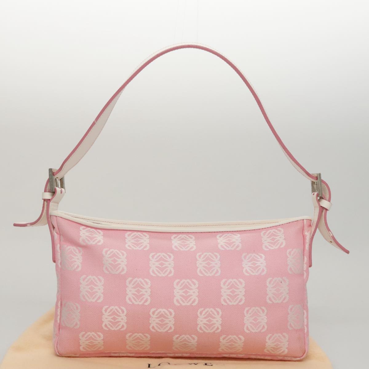 Loewe Anagram Pink Canvas Shoulder Bag (Pre-Owned)