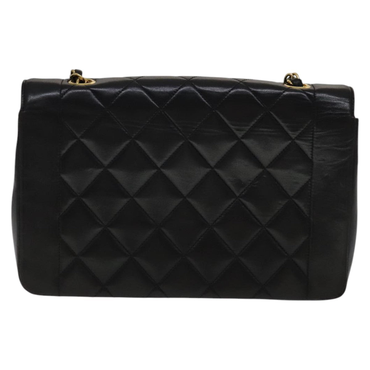 Chanel Diana Black Leather Shoulder Bag (Pre-Owned)
