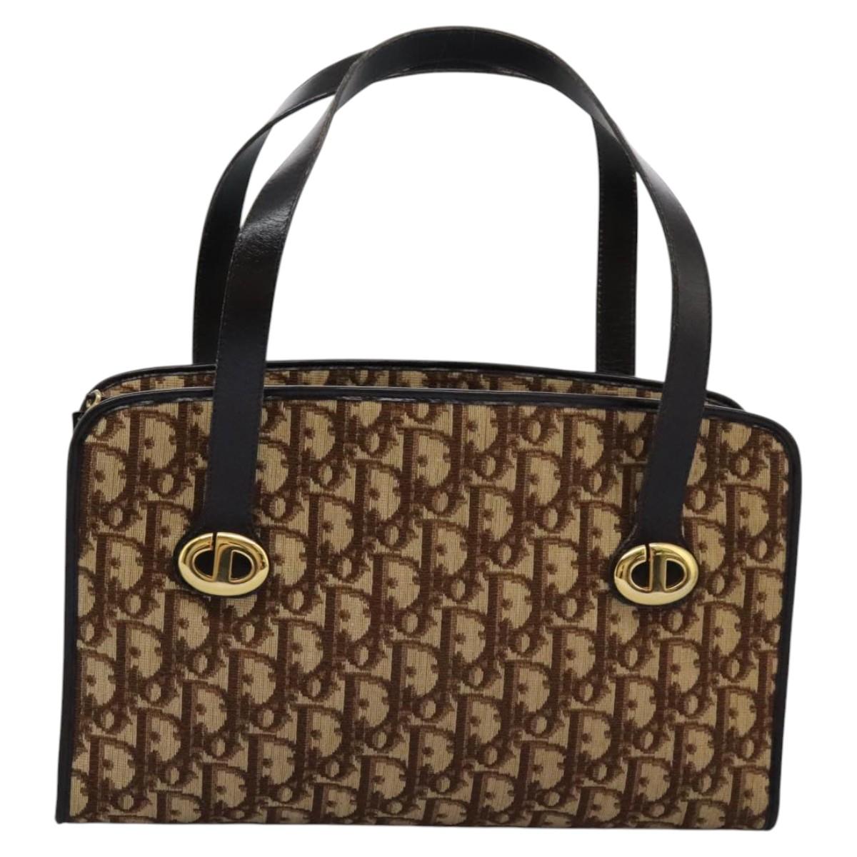 Dior Trotter Brown Canvas Handbag (Pre-Owned)