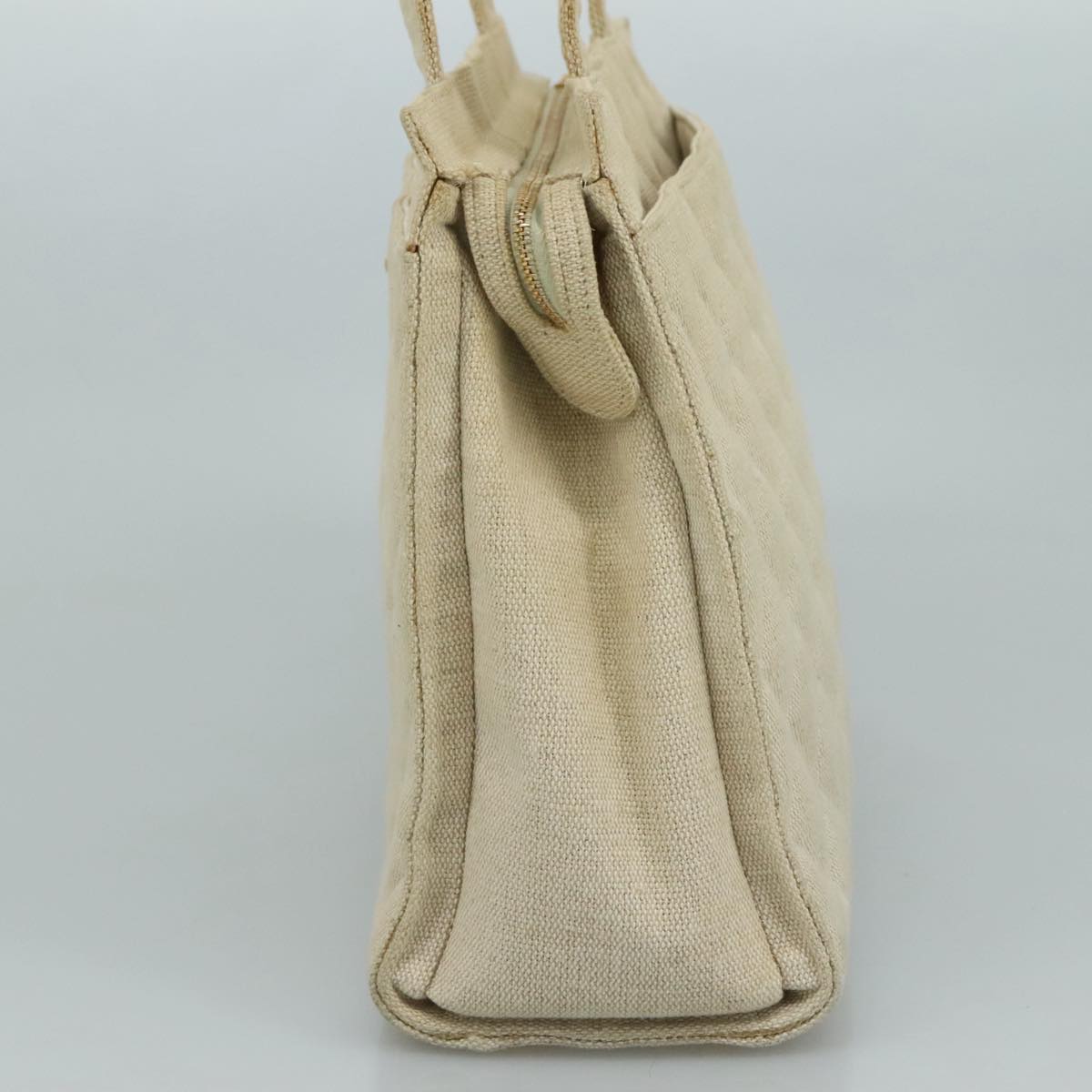 Chanel Quilted Ecru Canvas Tote Bag (Pre-Owned)