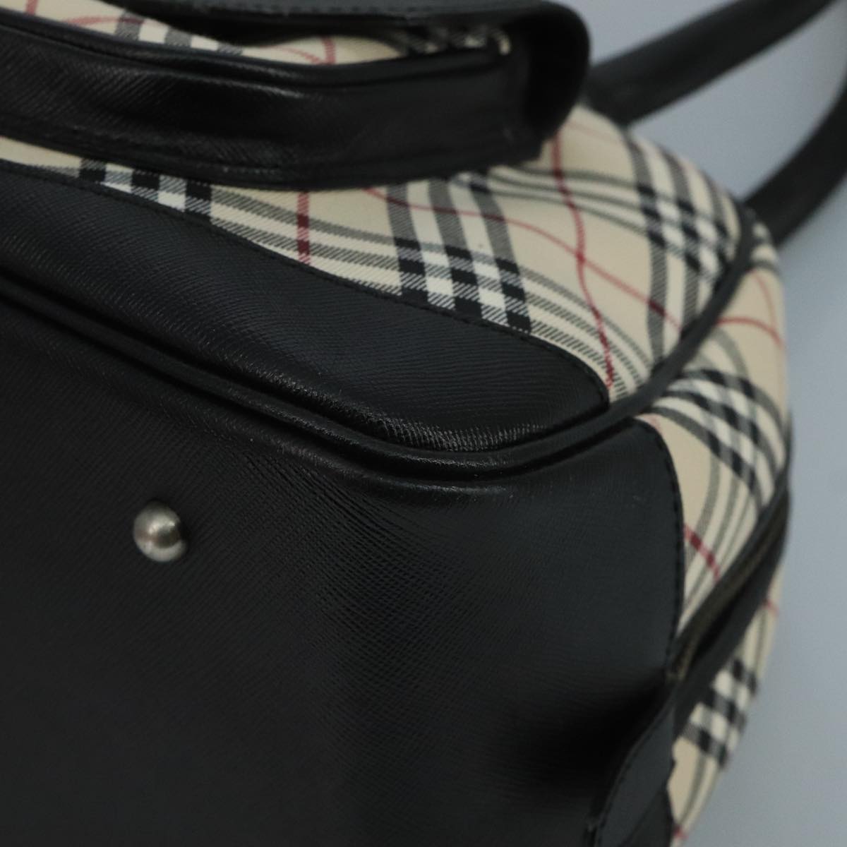 Burberry Nova Check Beige Canvas Shoulder Bag (Pre-Owned)