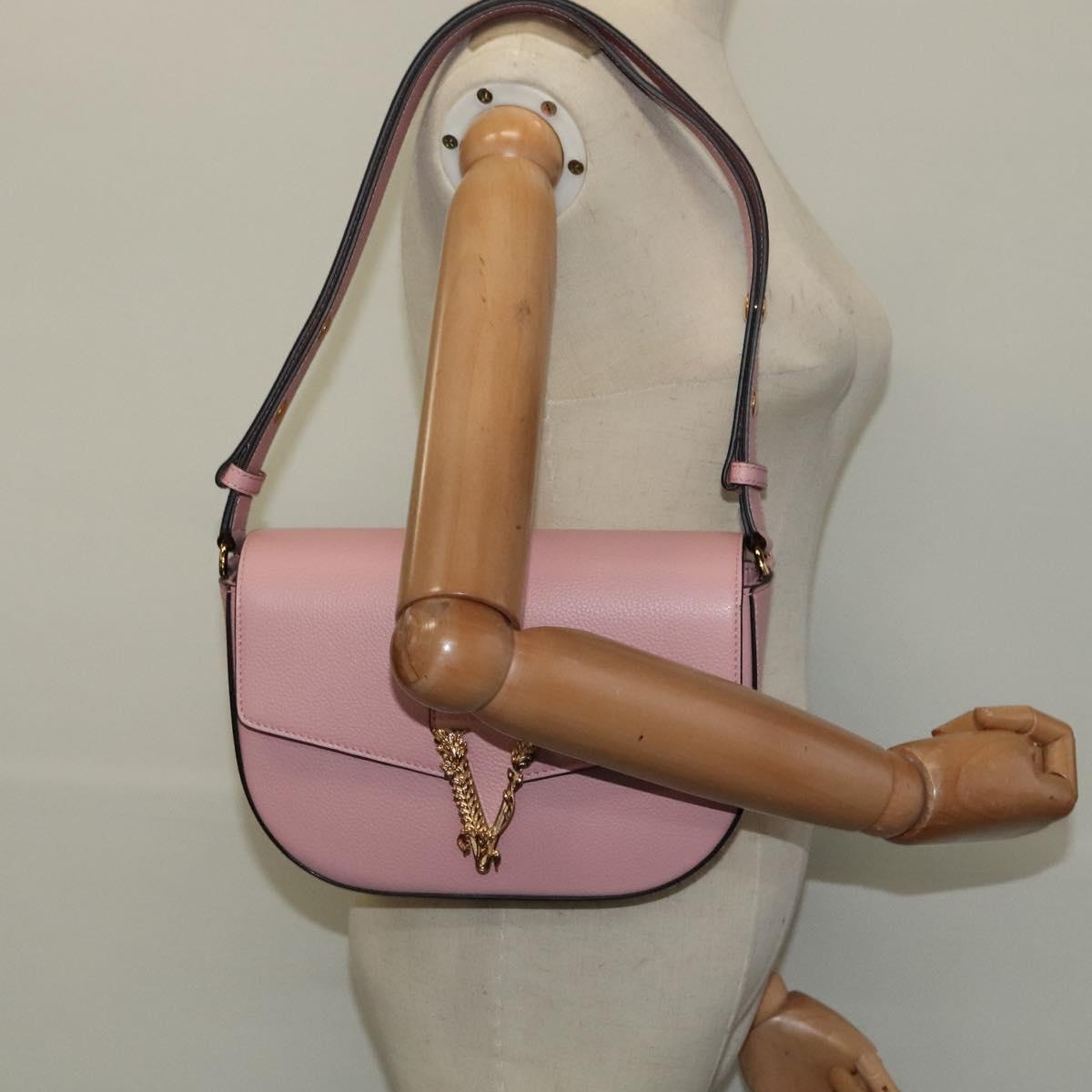 Versace Pink Leather Shoulder Bag (Pre-Owned)