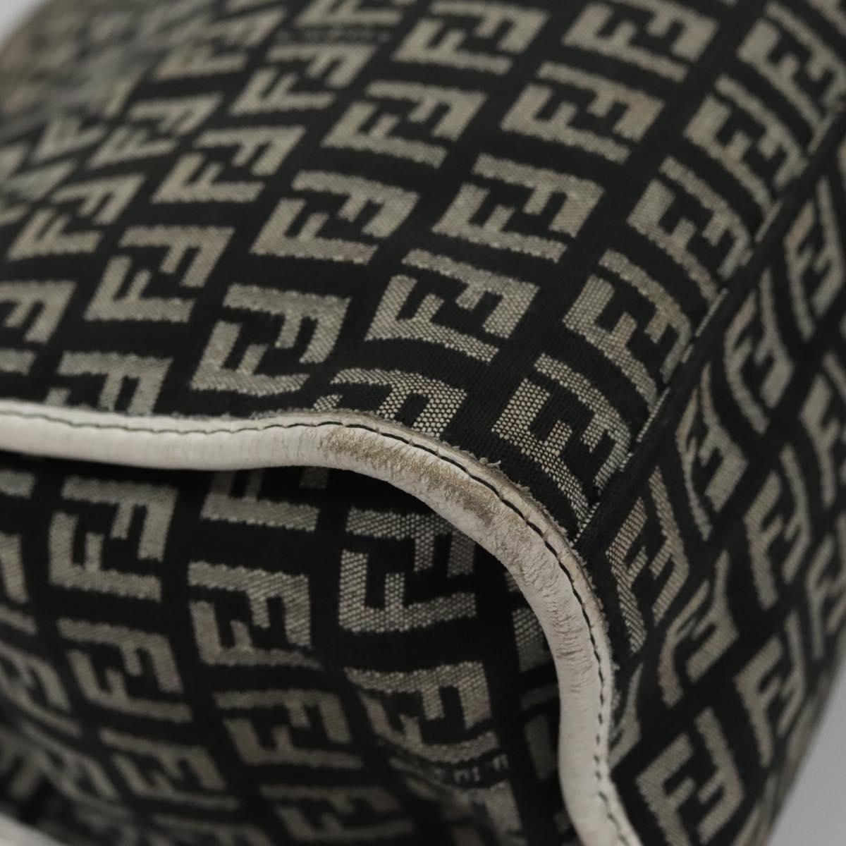 Fendi Zucchino Black Canvas Handbag (Pre-Owned)