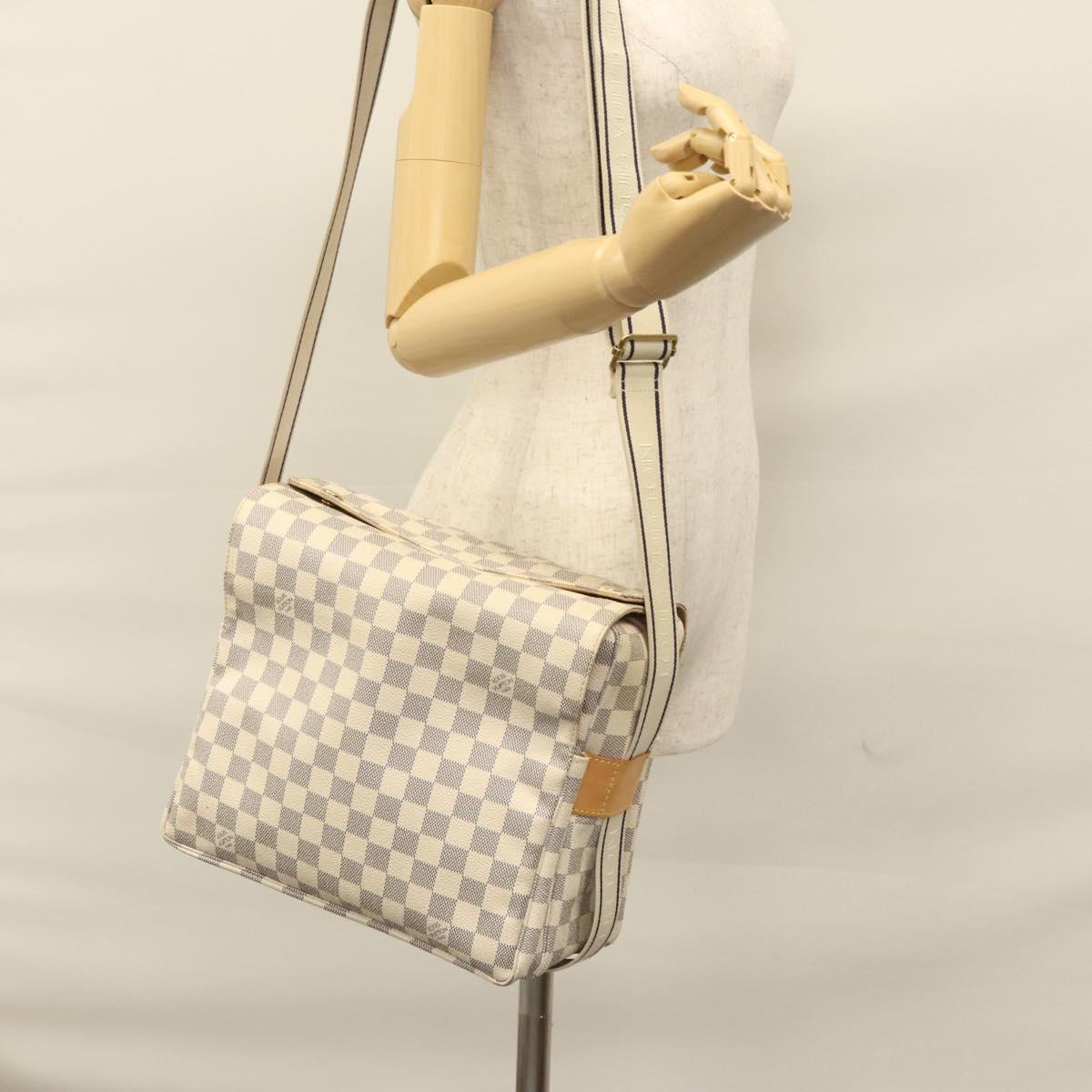 Louis Vuitton Naviglio White Canvas Shoulder Bag (Pre-Owned)