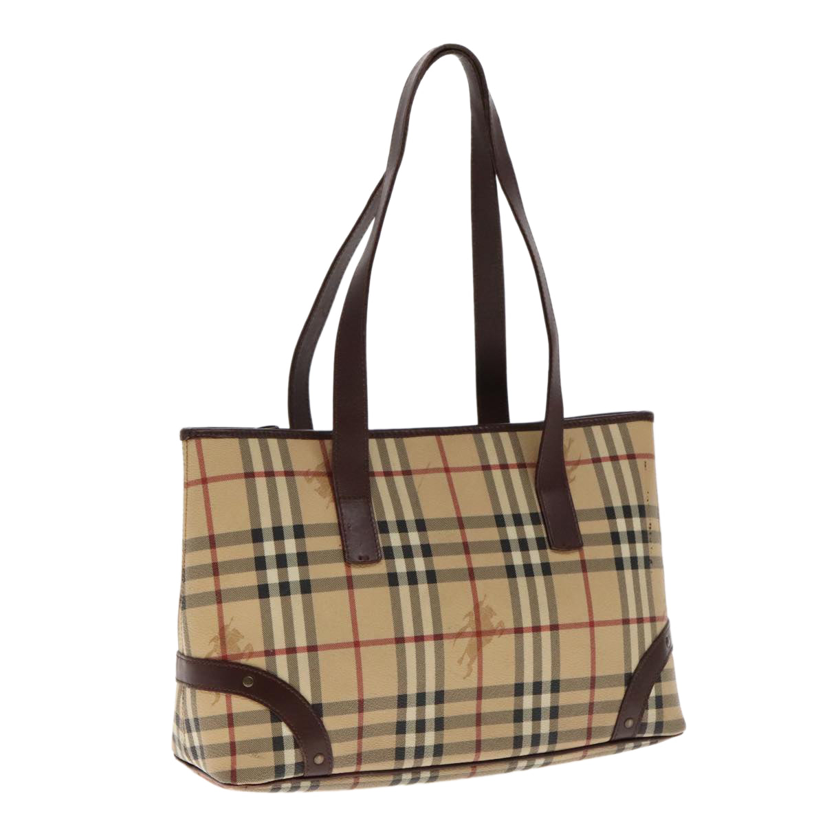 Burberry Nova Check Beige Canvas Tote Bag (Pre-Owned)