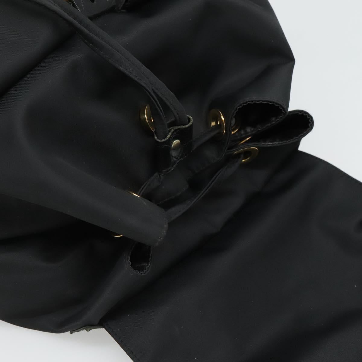 Versace Gianni Black Synthetic Backpack Bag (Pre-Owned)