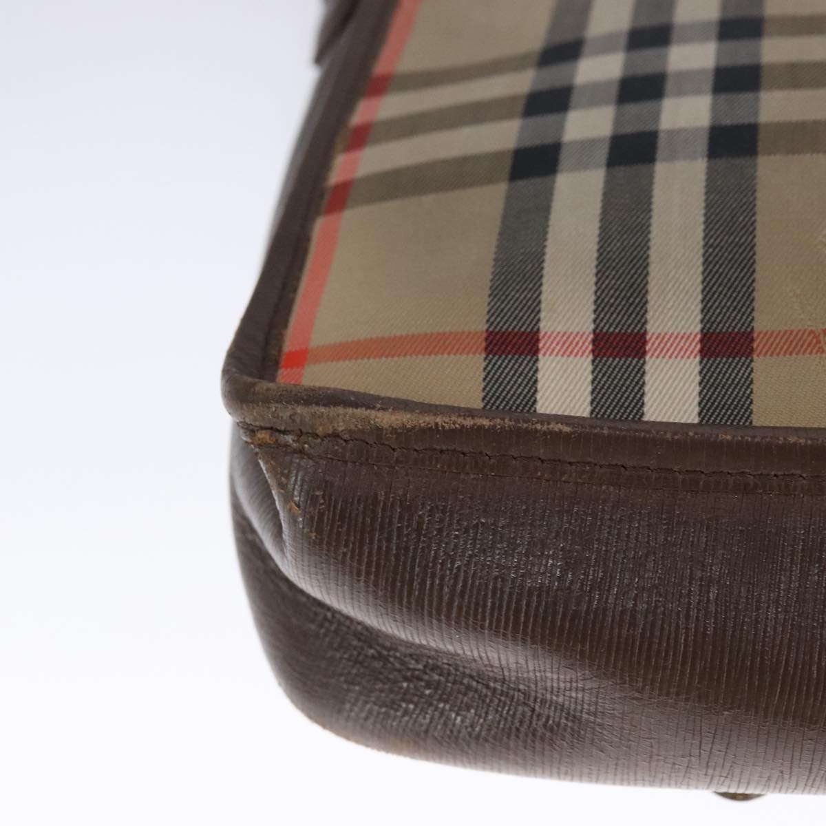 Burberry Haymarket Beige Canvas Shoulder Bag (Pre-Owned)