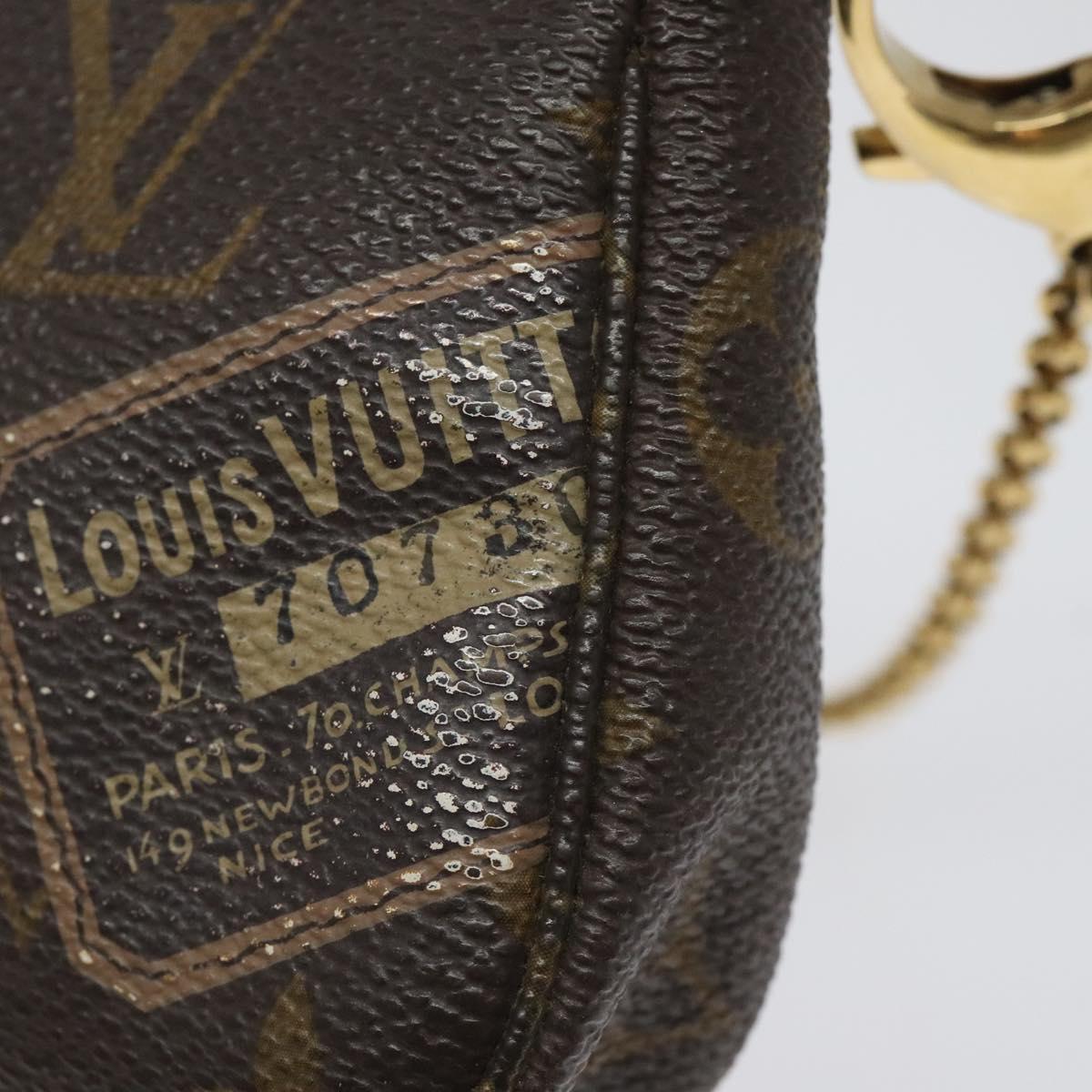 Louis Vuitton Mini Pochette Accessoires Brown Canvas Clutch Bag (Pre-Owned)