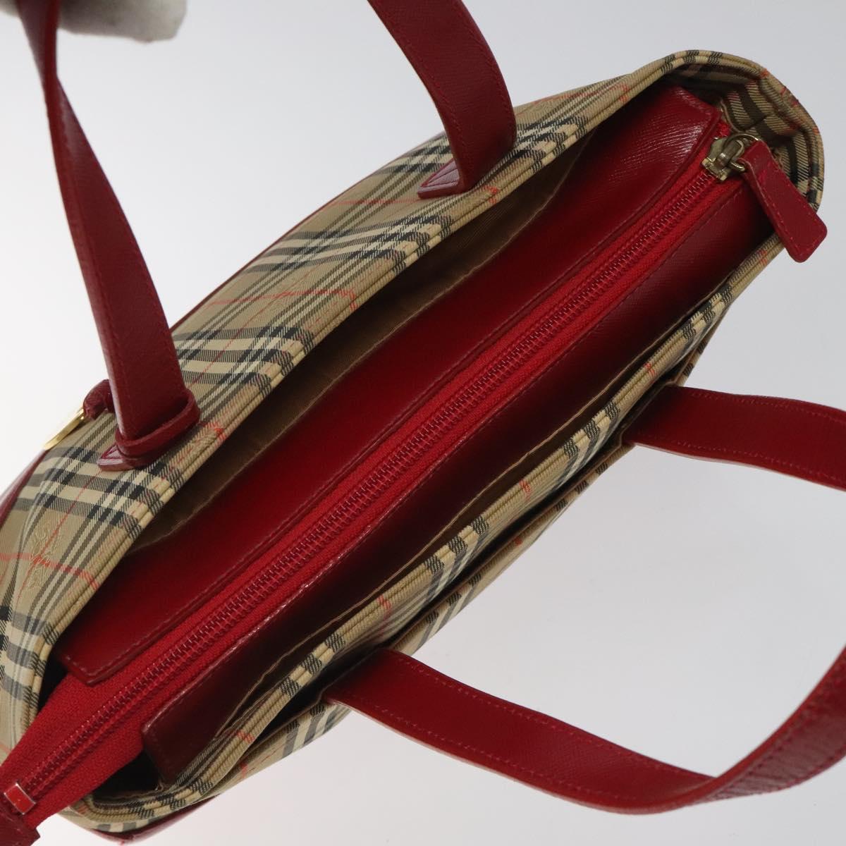 Burberry Nova Check Beige Canvas Handbag (Pre-Owned)