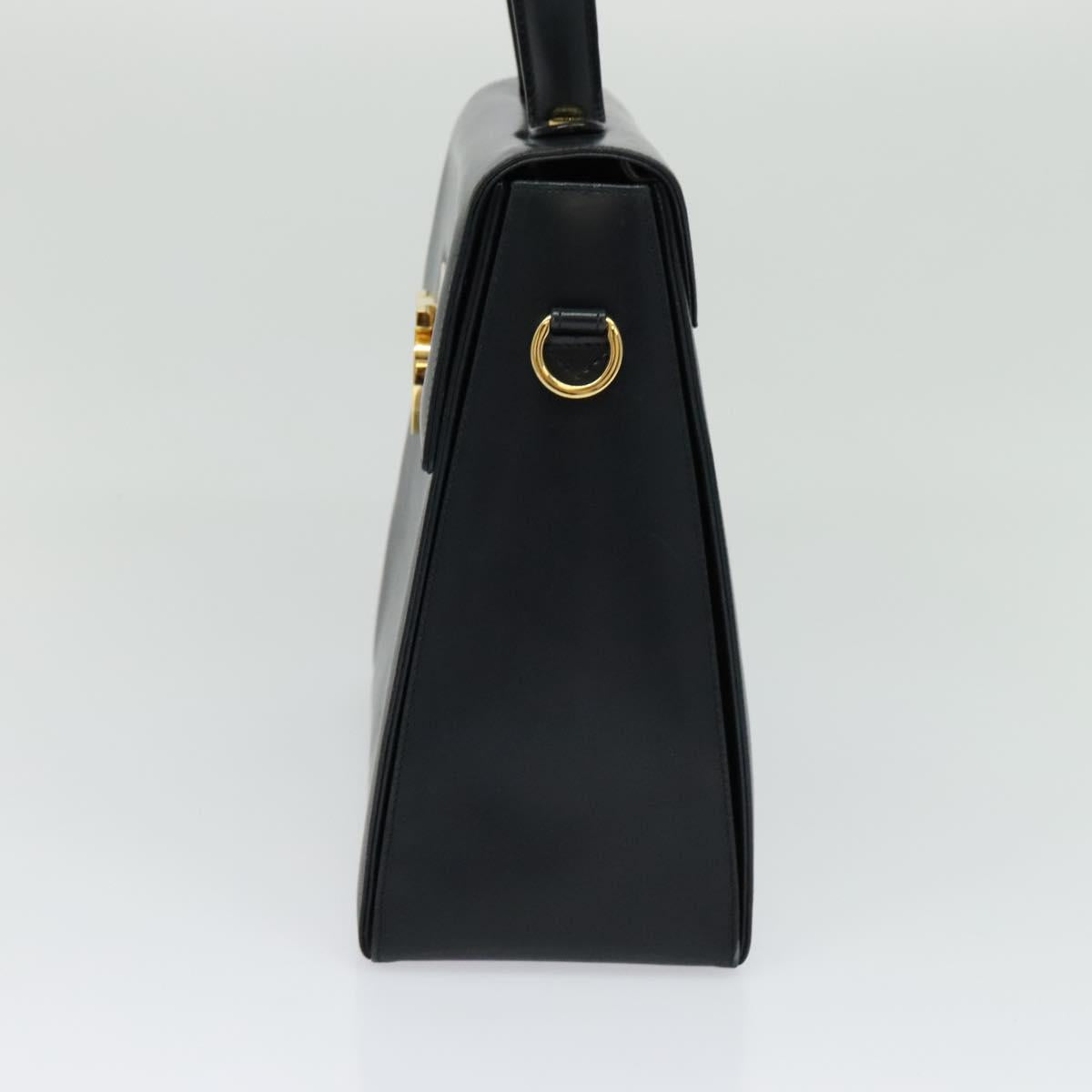 Salvatore Ferragamo Gancini Black Leather Handbag (Pre-Owned)