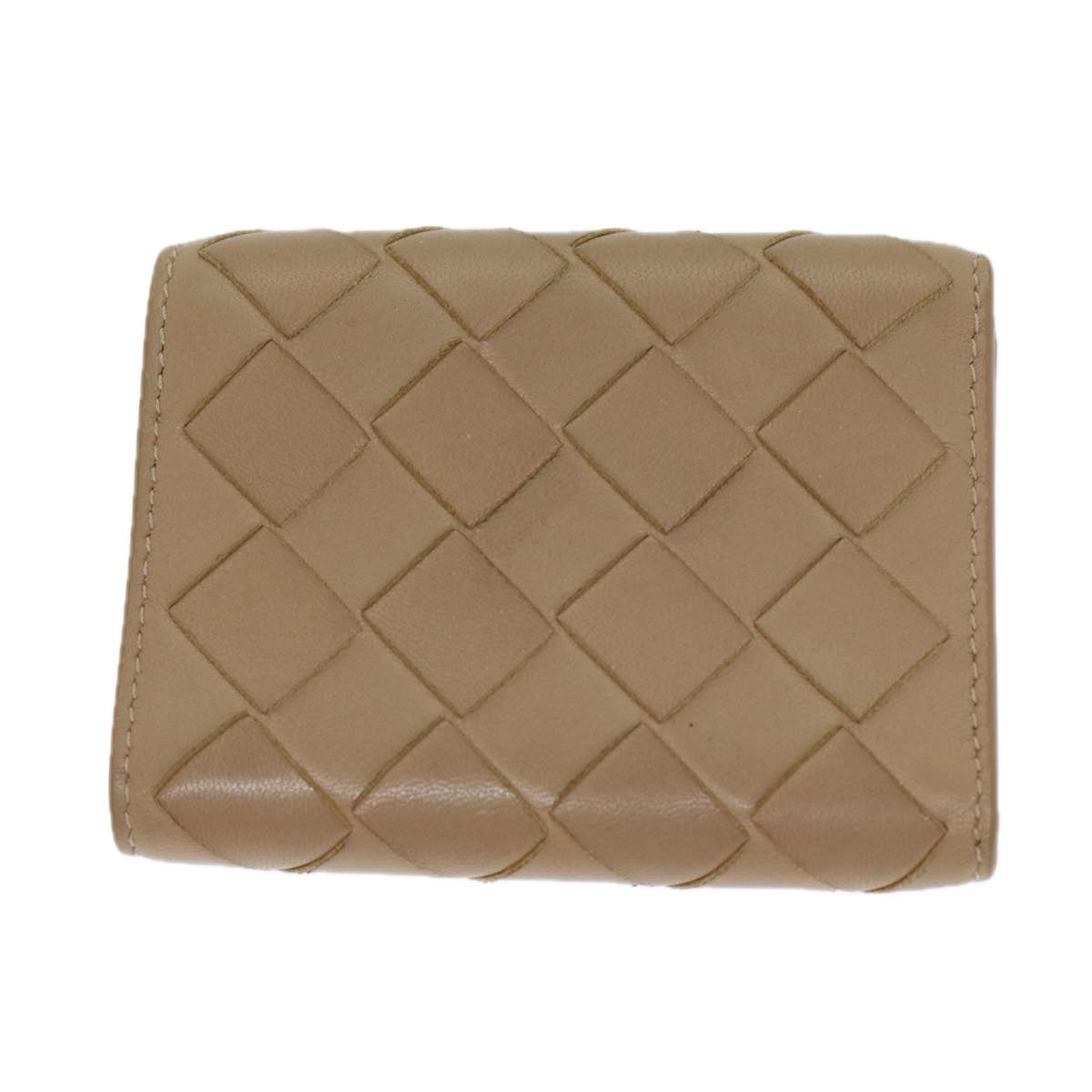 Bottega Veneta Intrecciato Beige Leather Wallet (Pre-Owned)