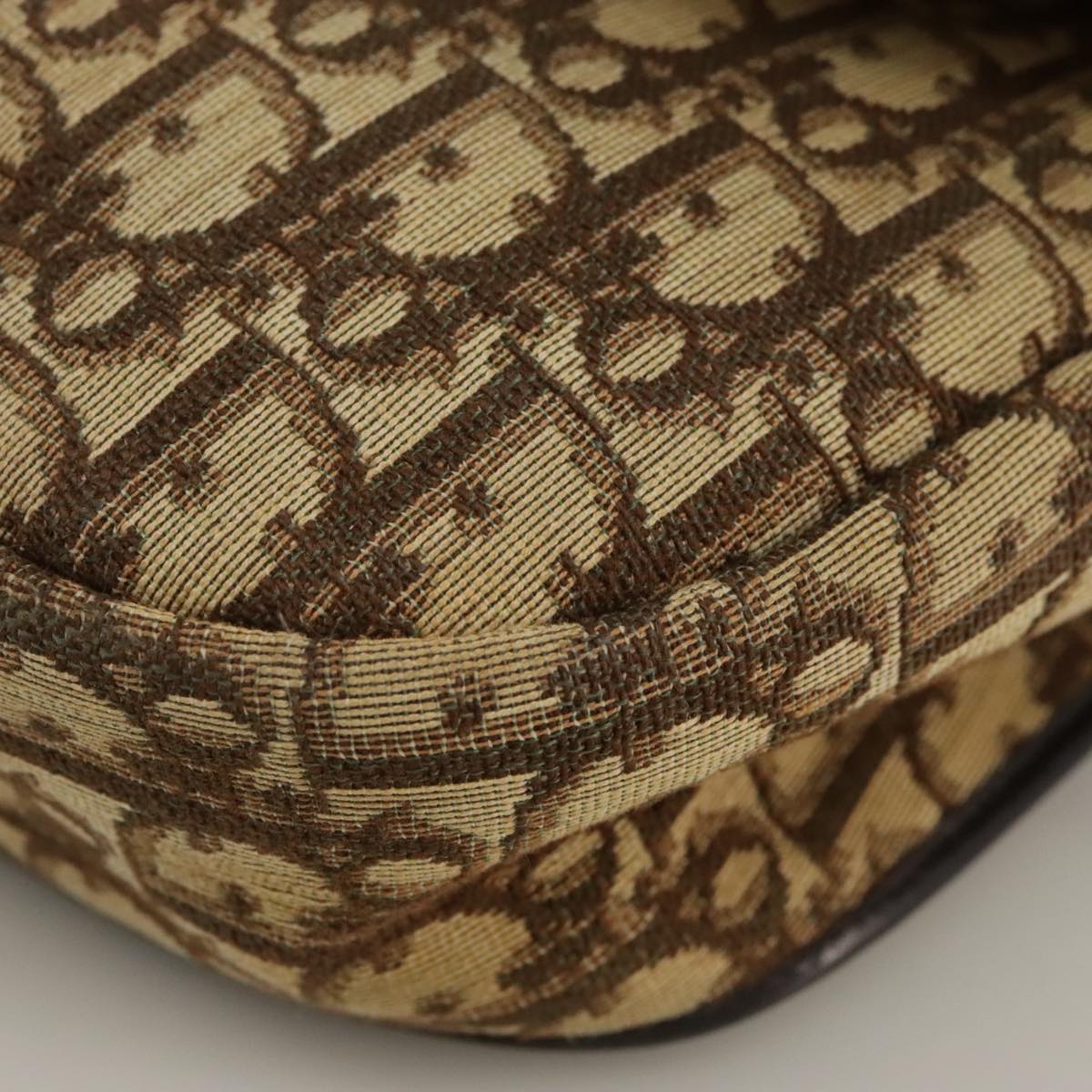 Dior Trotter Brown Canvas Shoulder Bag (Pre-Owned)