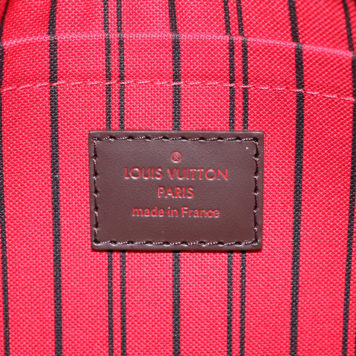 Louis Vuitton Neverfull Pouch Brown Canvas Clutch Bag (Pre-Owned)