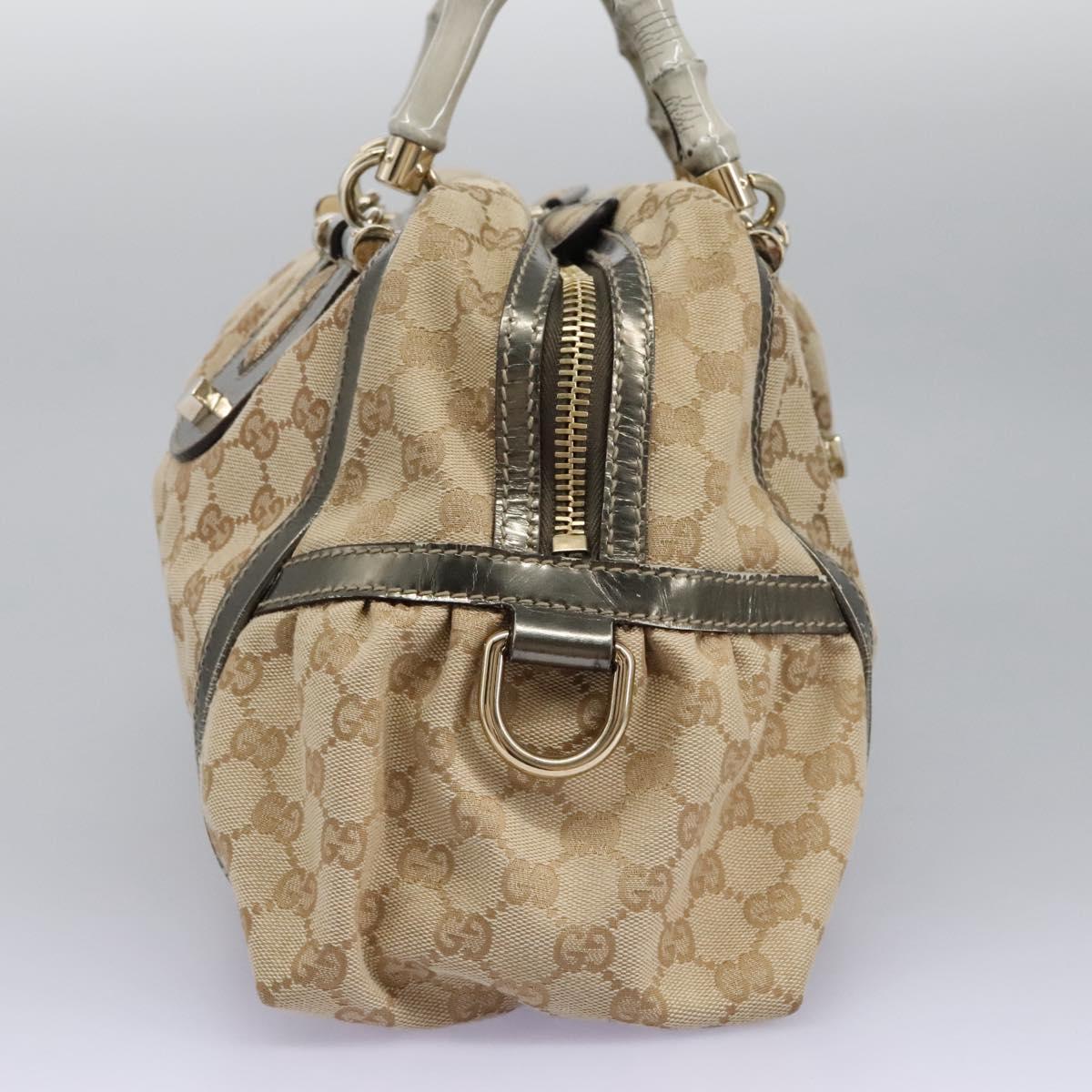 Gucci Bamboo Beige Canvas Handbag (Pre-Owned)