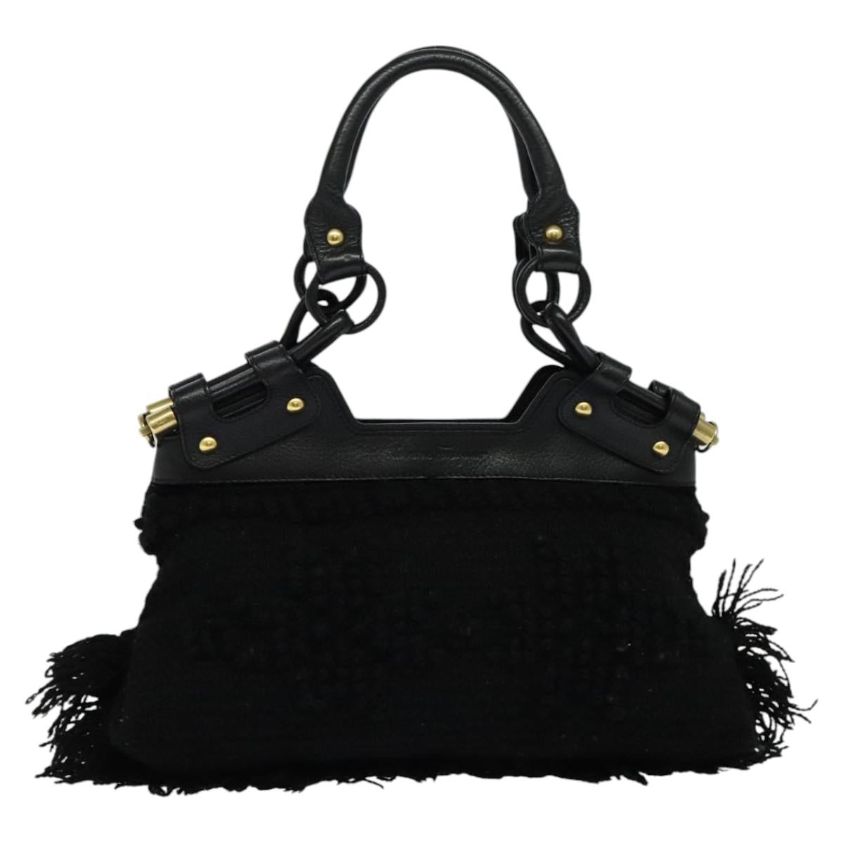 Salvatore Ferragamo Black Wool Handbag (Pre-Owned)