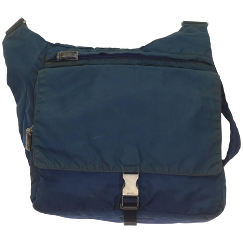 Prada Re-Nylon Navy Synthetic Shoulder Bag (Pre-Owned)