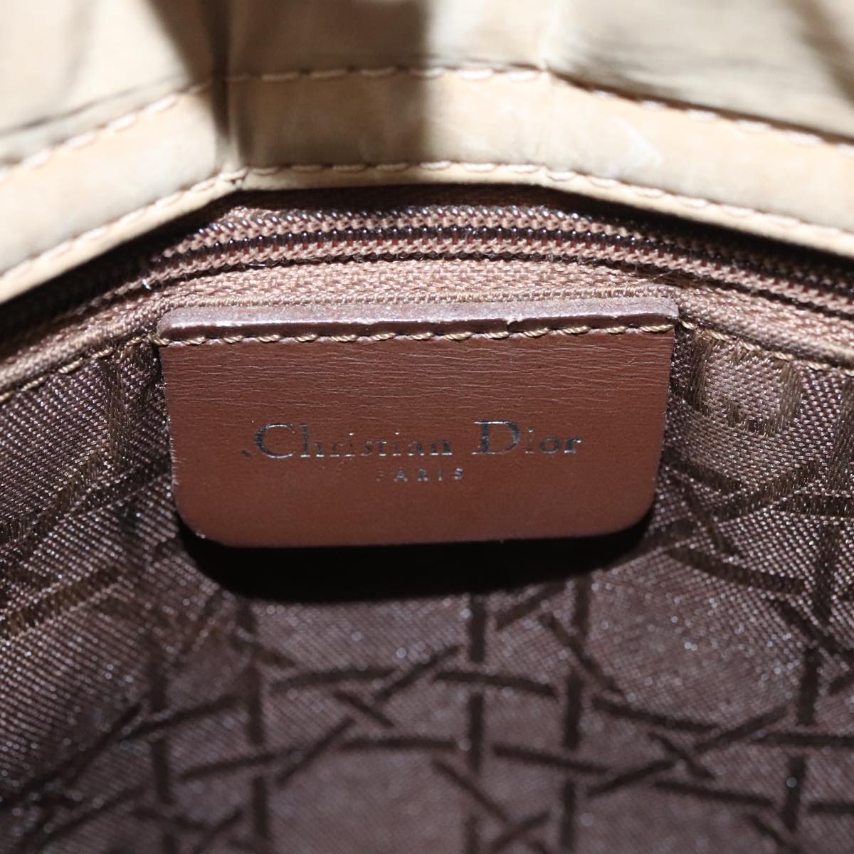 Dior Cannage Lady Beige Synthetic Tote Bag (Pre-Owned)