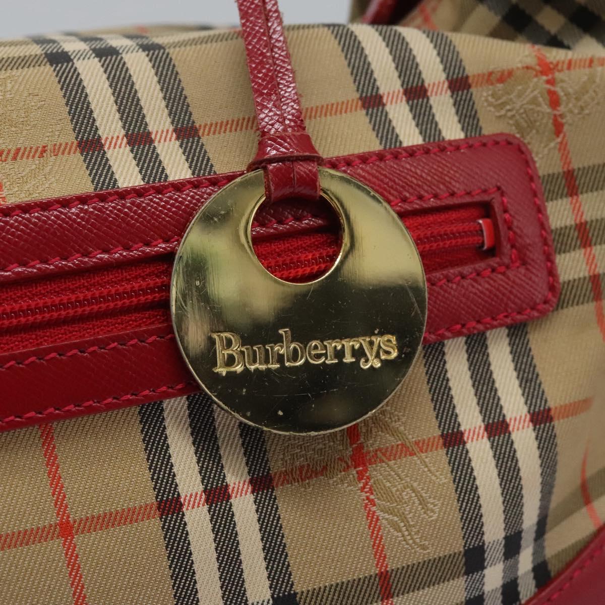 Burberry Nova Check Beige Canvas Shoulder Bag (Pre-Owned)