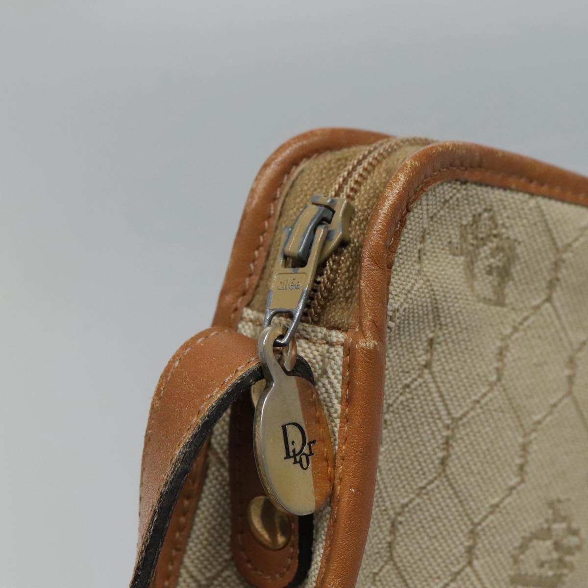 Dior Honeycomb Beige Canvas Shoulder Bag (Pre-Owned)