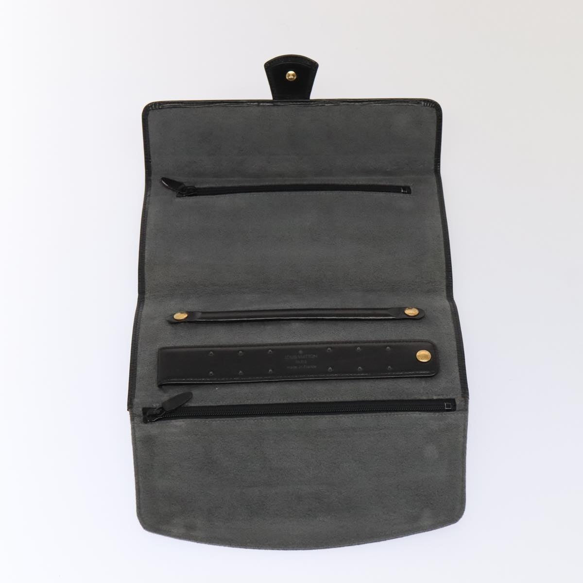 Louis Vuitton Rouleau Black Leather Clutch Bag (Pre-Owned)